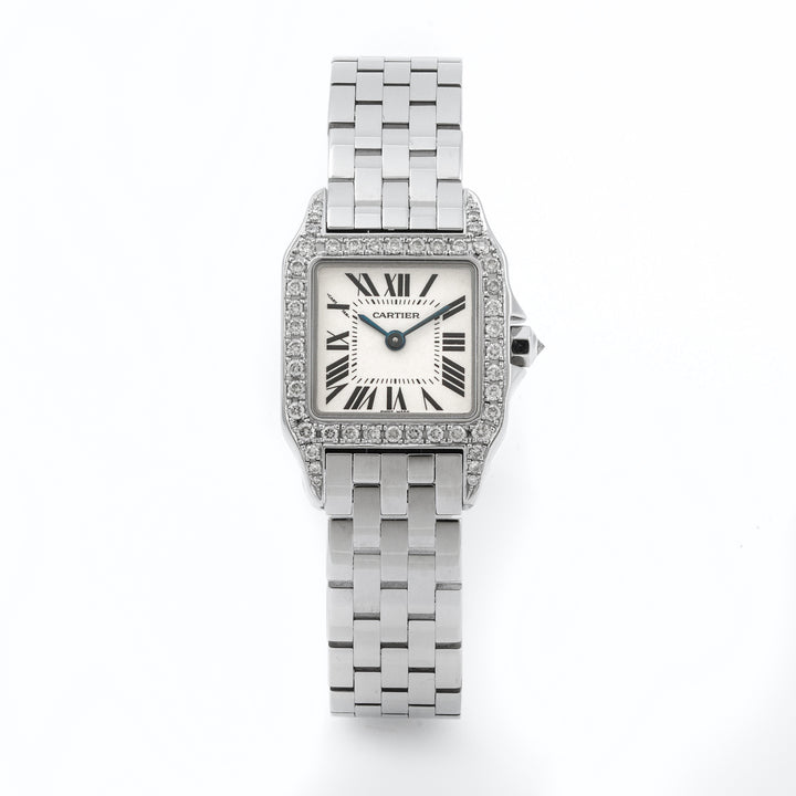 Cartier Santos Demoiselle 20x28 mm Stainless Steel 2698 White Dial | Roman Numerals hour markers, Smooth bezel