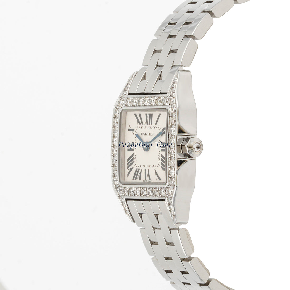 Cartier Santos Demoiselle 20x28 mm Stainless Steel 2698 White Dial | Roman Numerals hour markers, Smooth bezel