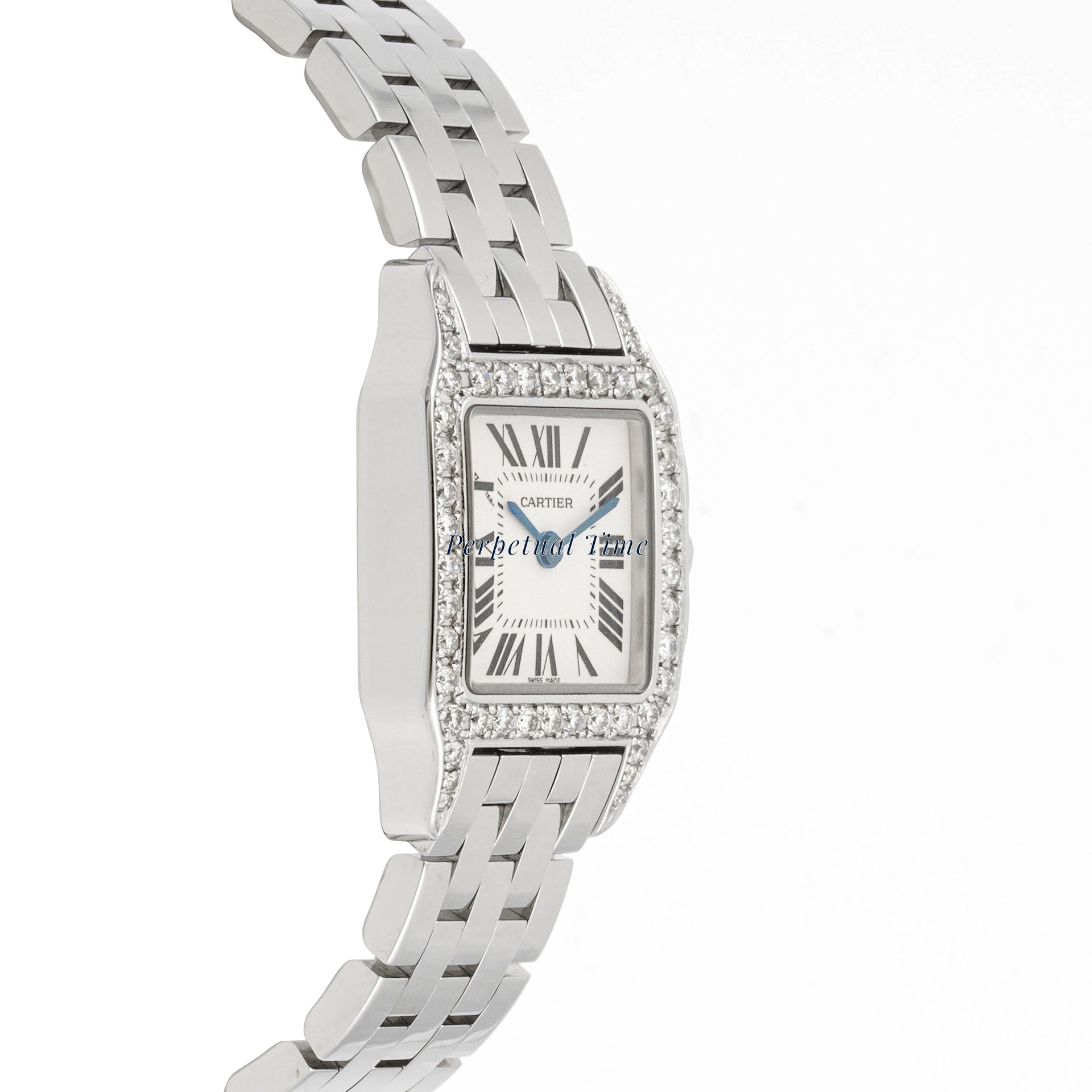 Cartier Santos Demoiselle 20x28 mm Stainless Steel 2698 White Dial | Roman Numerals hour markers, Smooth bezel