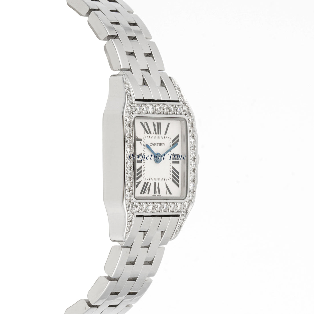 Cartier Santos Demoiselle 20x28 mm Stainless Steel 2698 White Dial | Roman Numerals hour markers, Smooth bezel