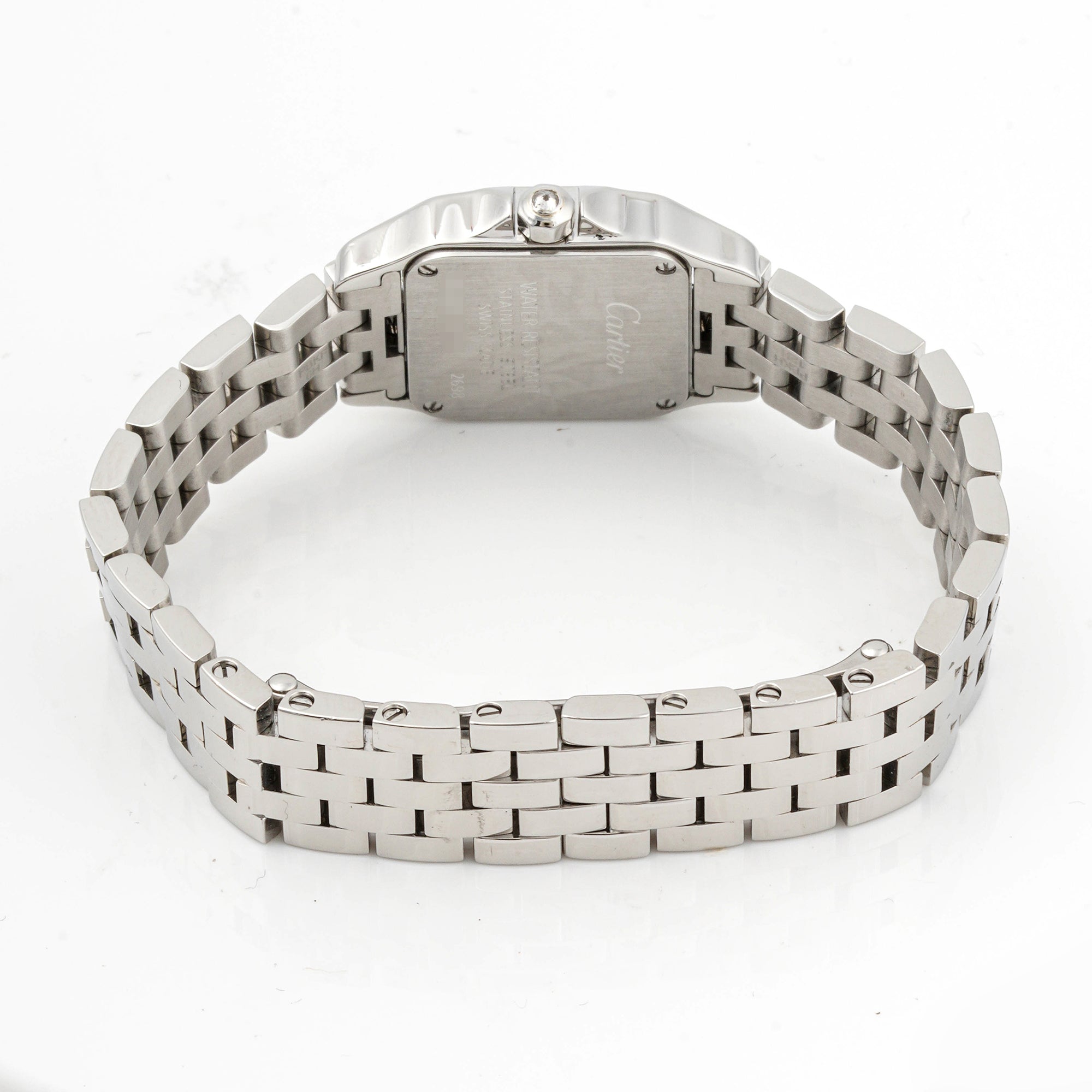 Cartier Santos Demoiselle 20x28 mm Stainless Steel 2698 White Dial | Roman Numerals hour markers, Smooth bezel