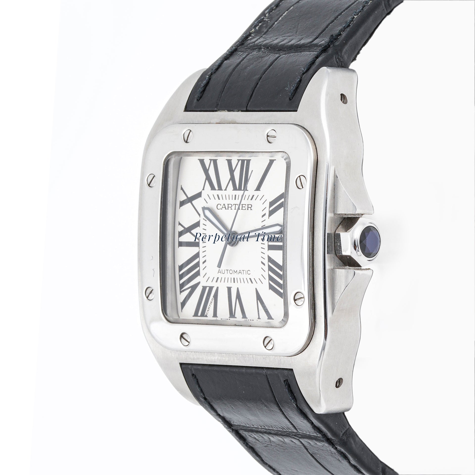 Cartier Santos De Cartier X-Large White Dial on Strap band W20073X8 Papers Open Date