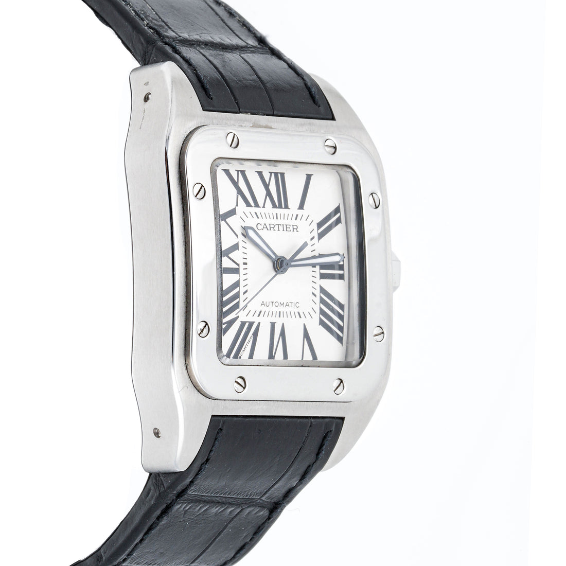 Cartier Santos 100 XL 38 mm Stainless Steel 2656 White Dial | Roman Numerals hour markers, Smooth bezel