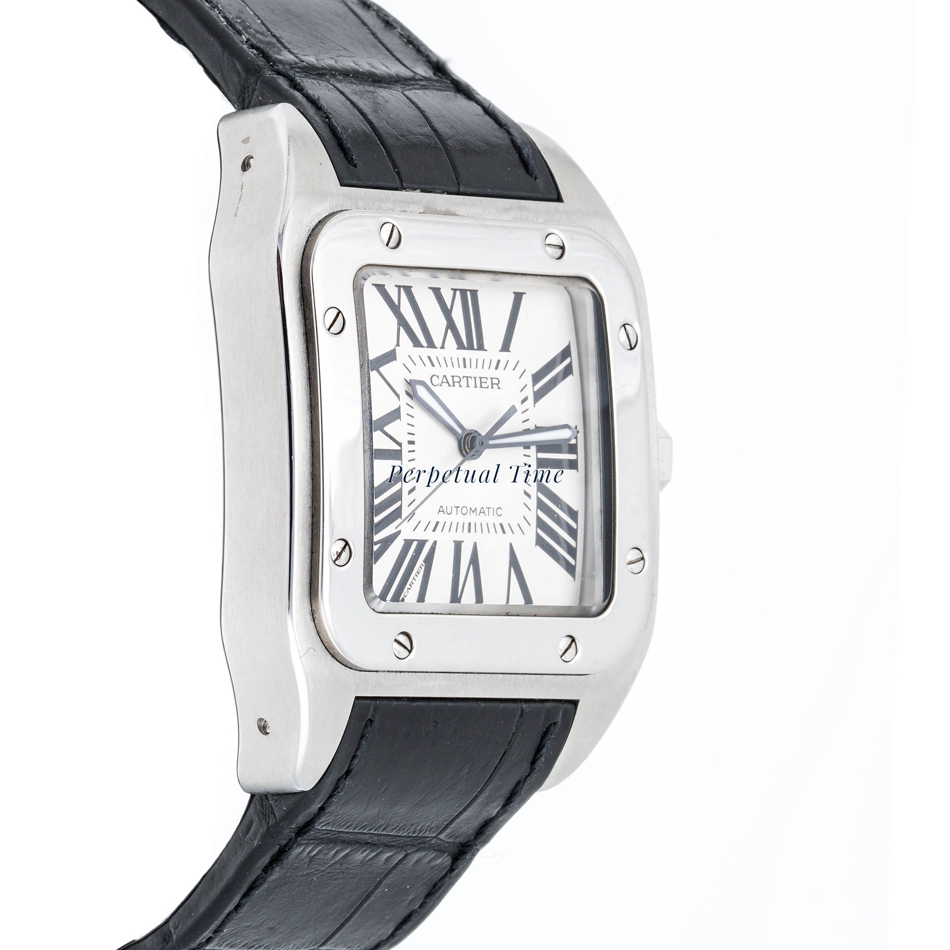 Cartier Santos De Cartier X-Large White Dial on Strap band W20073X8 Papers Open Date