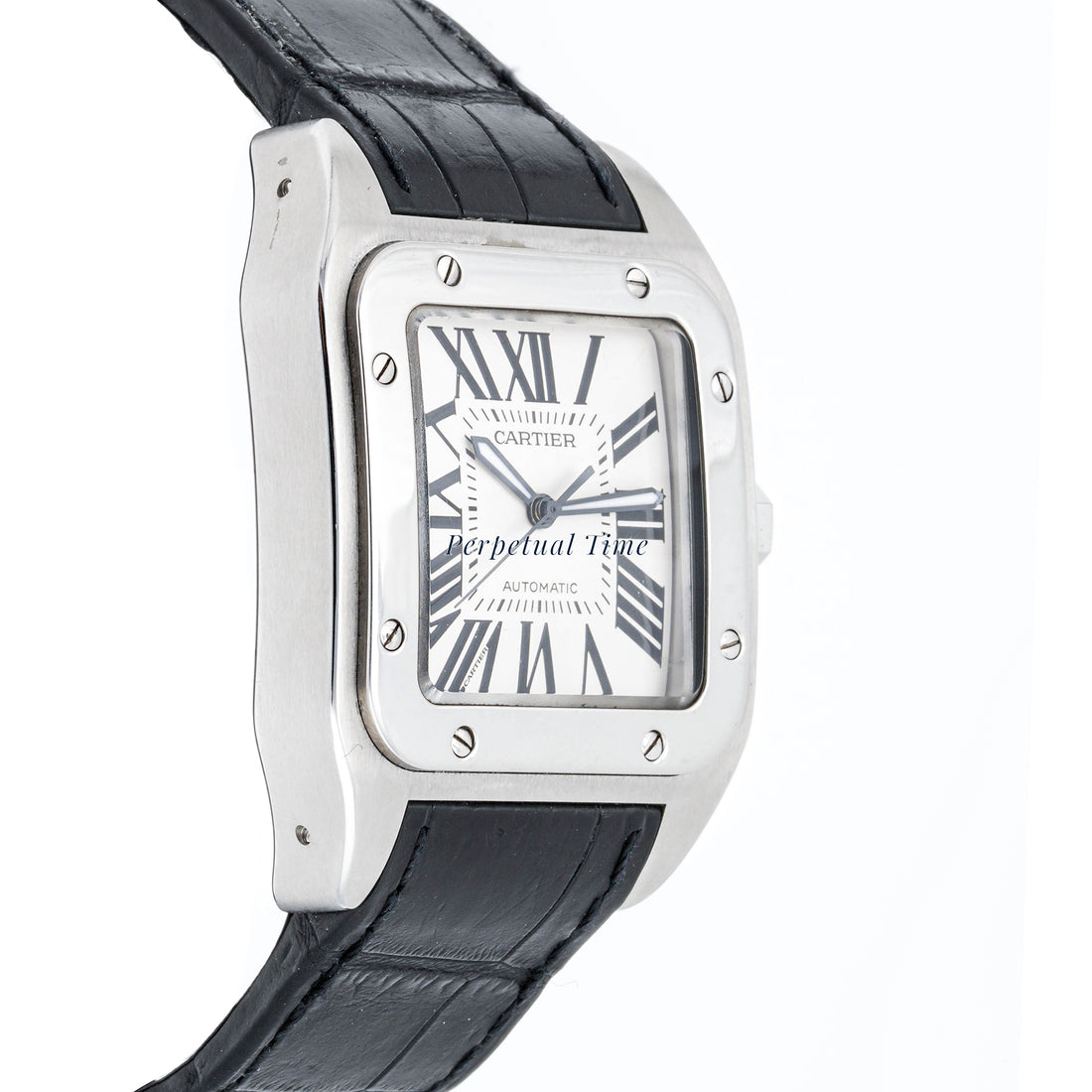 Cartier Santos De Cartier X-Large White Dial on Strap band W20073X8 Papers Open Date