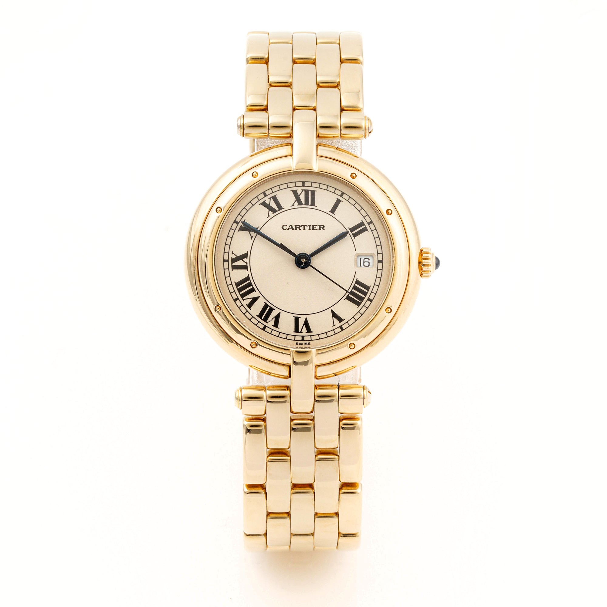 Cartier Panthère Vendôme 29.7 mm Yellow Gold 883964 Off-White Dial | Roman Numerals hour markers, Smooth bezel