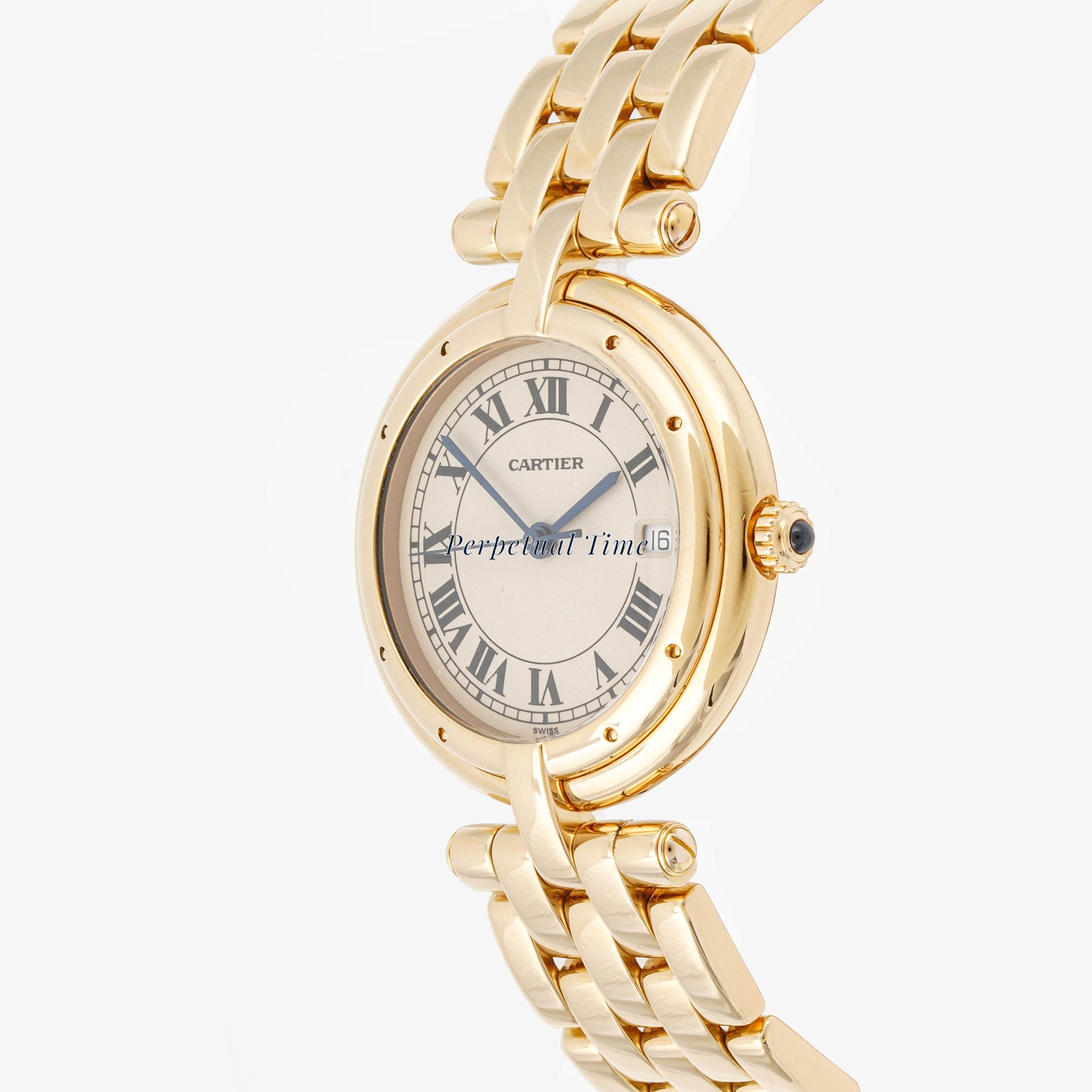 Cartier Panthère Vendôme 29.7 mm Yellow Gold 883964 Off-White Dial | Roman Numerals hour markers, Smooth bezel
