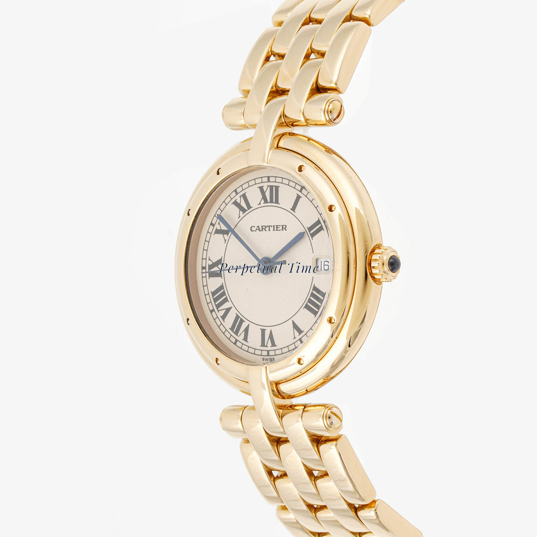Cartier Panthère Vendôme 29.7 mm Yellow Gold 883964 Off-White Dial | Roman Numerals hour markers, Smooth bezel