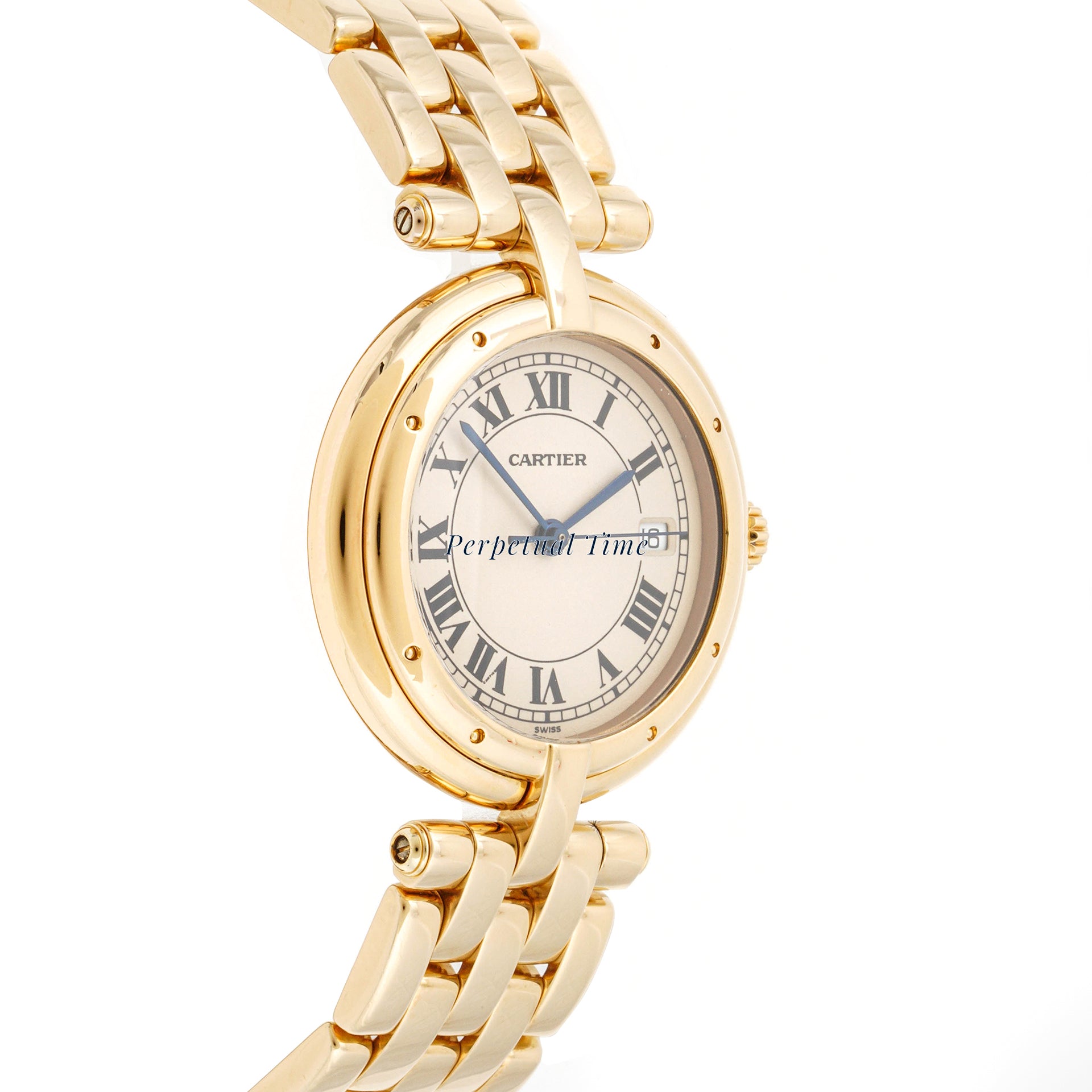 Cartier Panthère Vendôme 29.7 mm Yellow Gold 883964 Off-White Dial | Roman Numerals hour markers, Smooth bezel