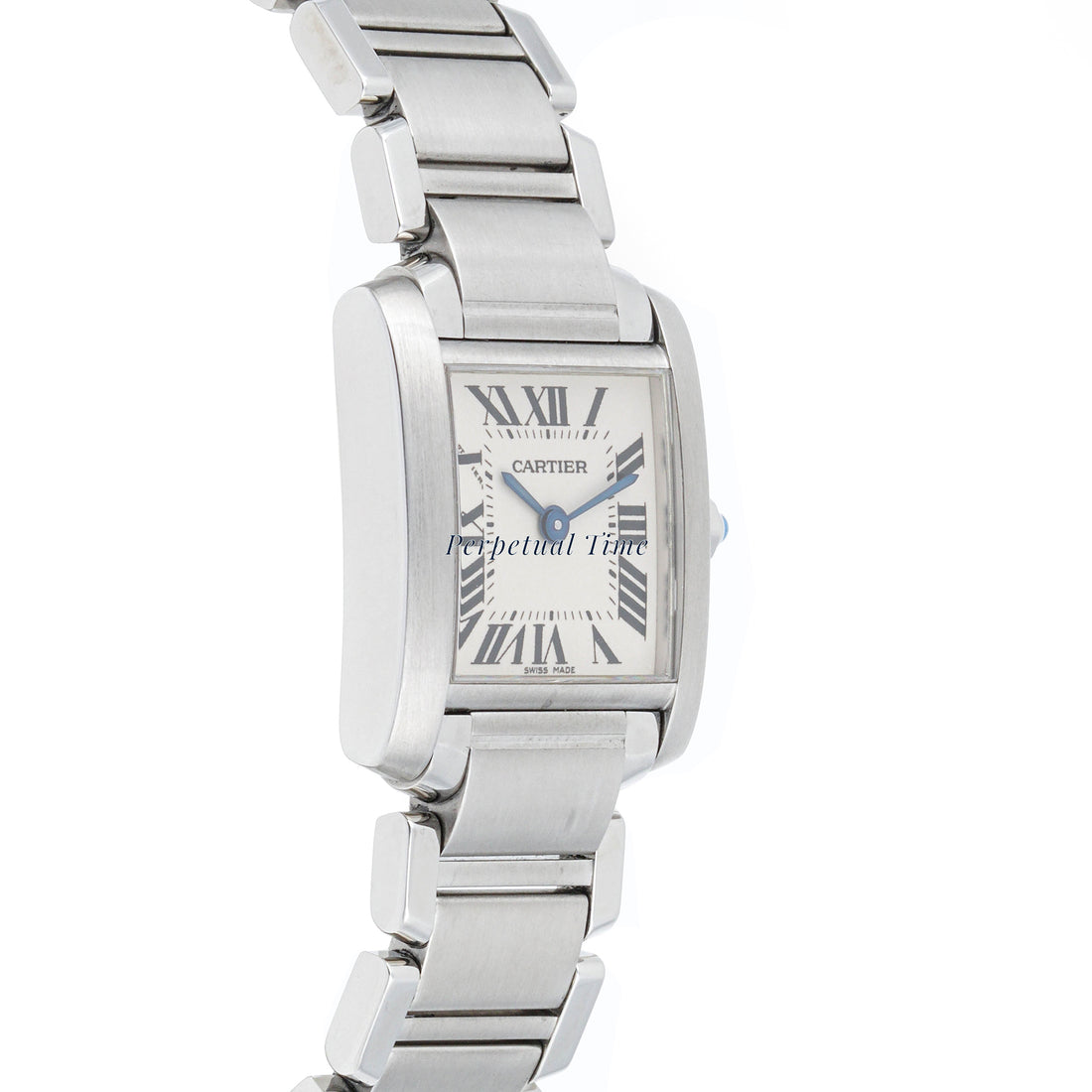 Cartier Tank Française 20x25mm Stainless Steel & Yellow Gold 2384 Off-White Dial | Roman Numerals hour markers, Smooth bezel