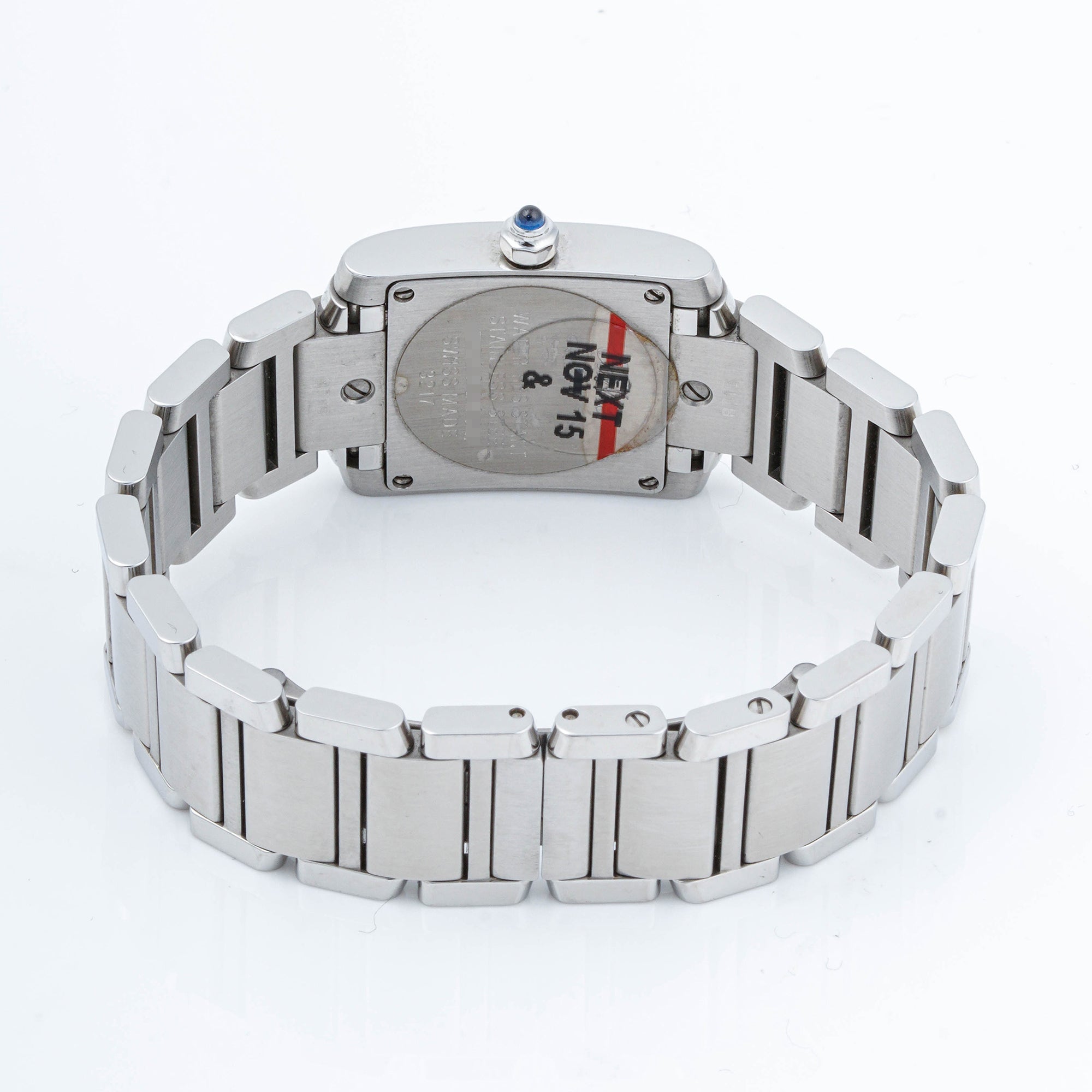 Cartier Tank Française 20x25 mm Stainless Steel 3217 Off-White Dial | Roman Numerals hour markers, Smooth bezel