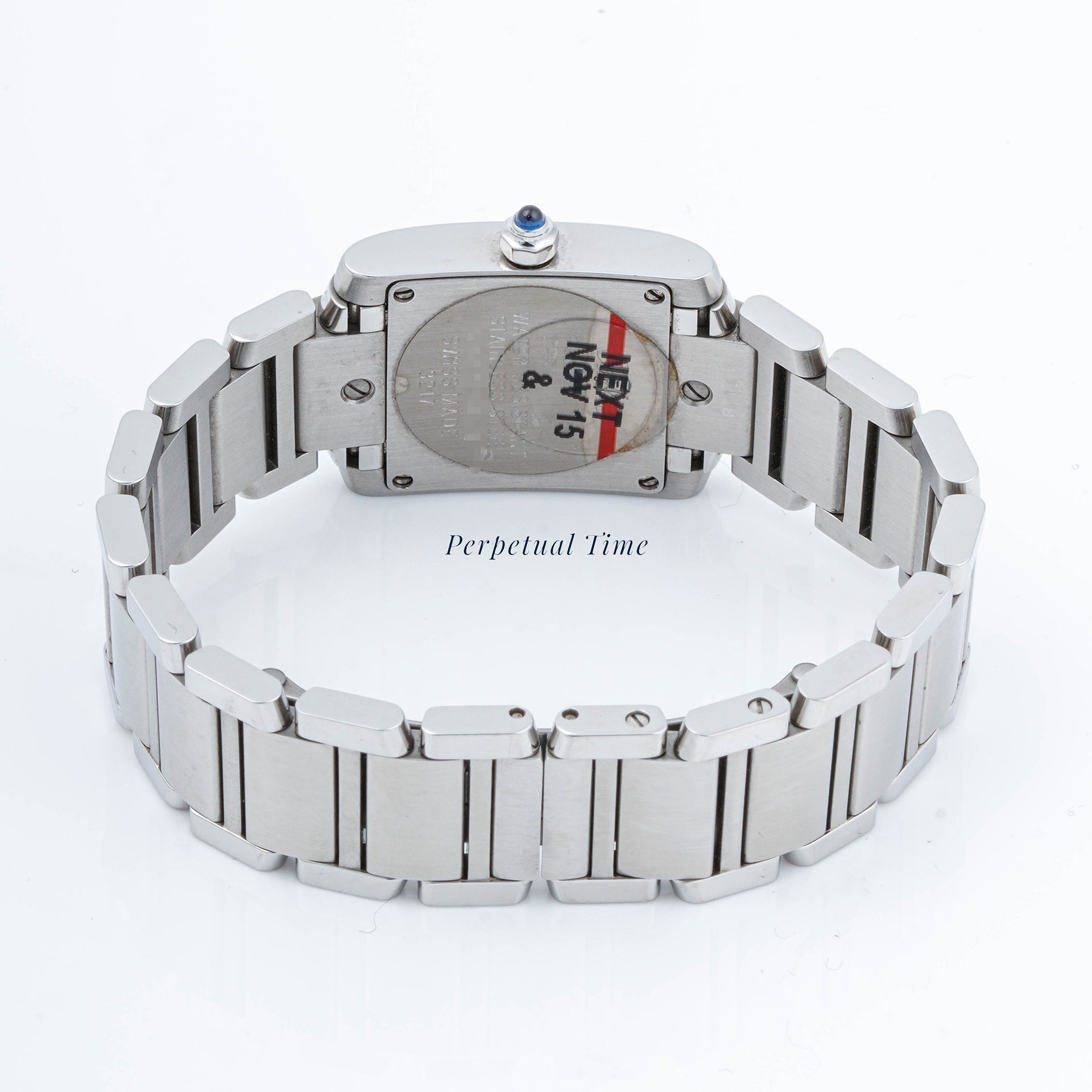 Cartier Tank Française 20x25 mm Stainless Steel 3217 Off-White Dial | Roman Numerals hour markers, Smooth bezel