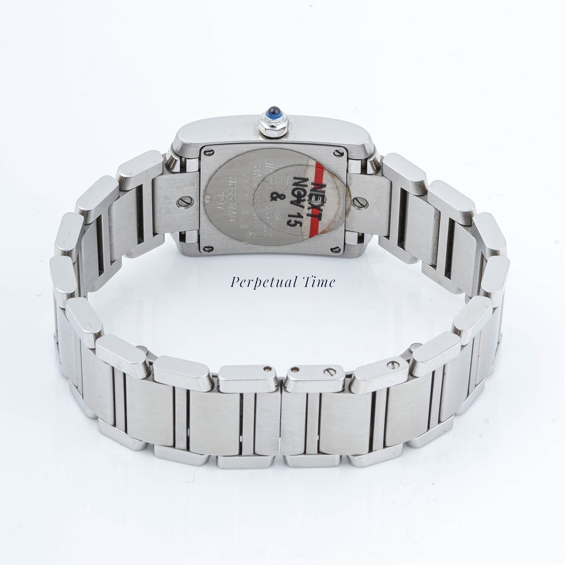 Cartier Tank Française 20x25 mm Stainless Steel 3217 Off-White Dial | Roman Numerals hour markers, Smooth bezel