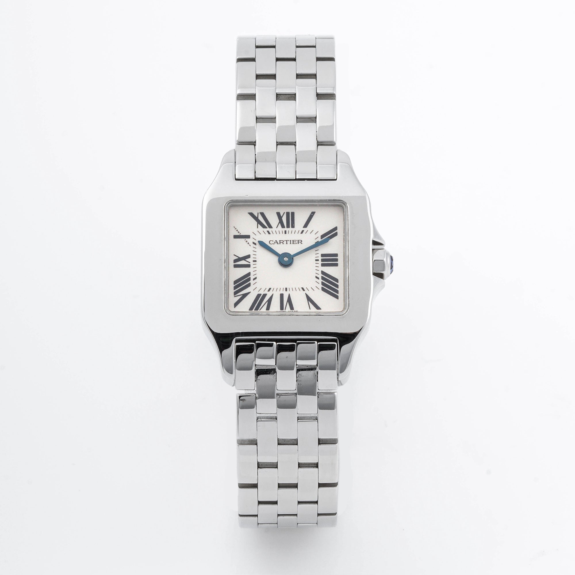 Cartier Santos Demoiselle 20x28 mm Stainless Steel 2698 Off-White Dial | Roman Numerals hour markers, Smooth bezel
