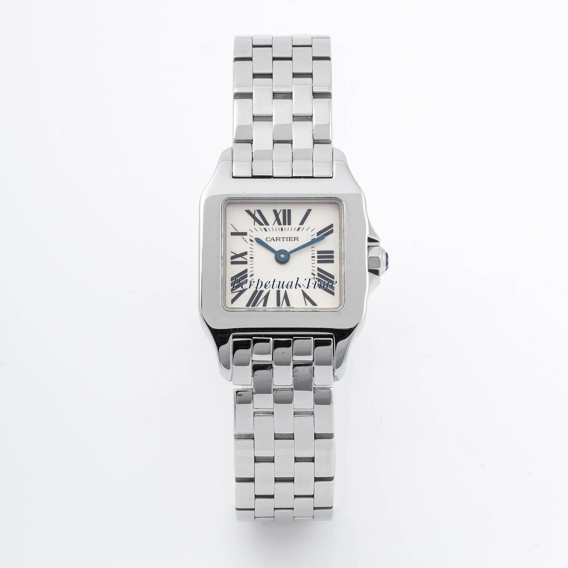 Cartier Santos Demoiselle 20x28 mm Stainless Steel 2698 Off-White Dial | Roman Numerals hour markers, Smooth bezel