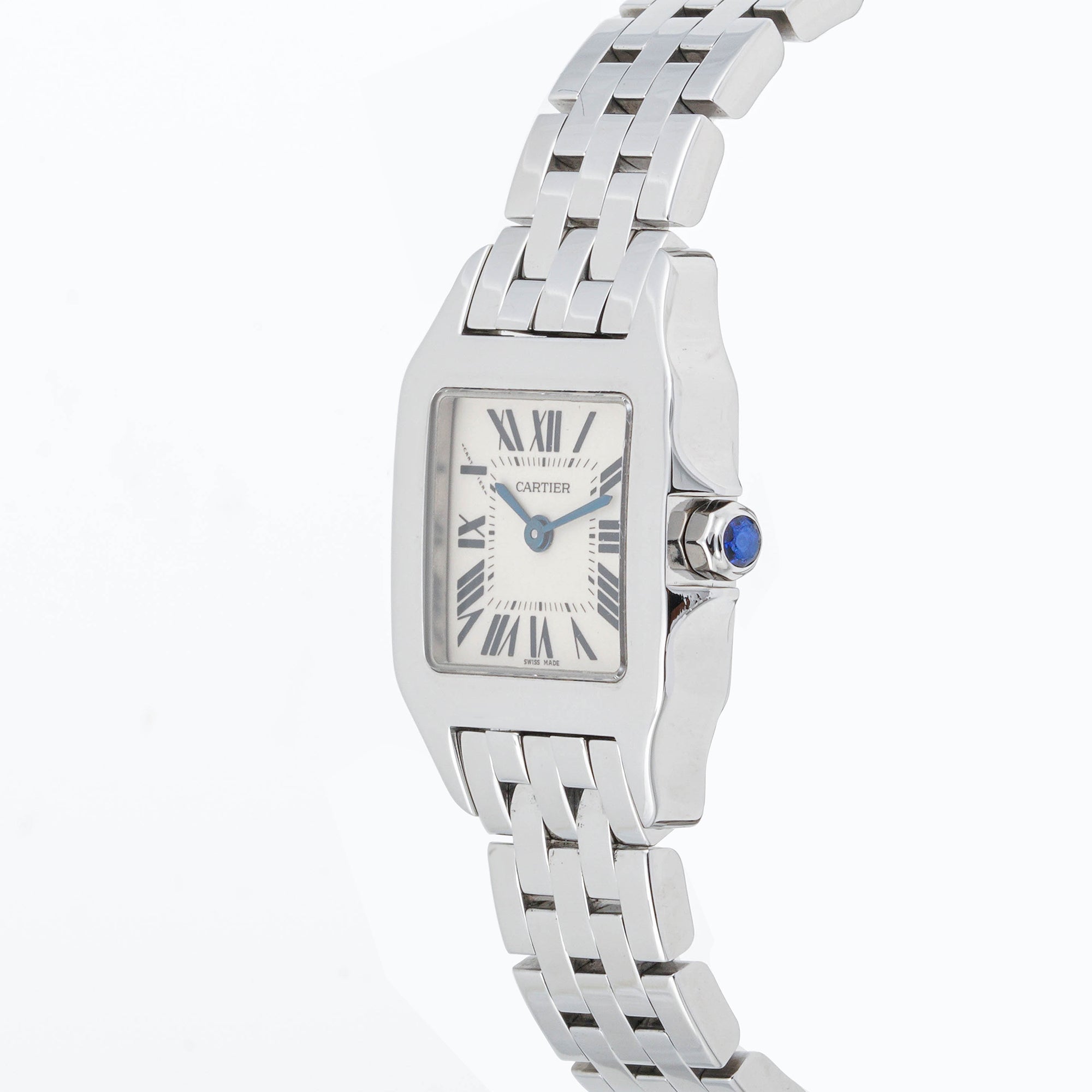 Cartier Santos Demoiselle 20x28 mm Stainless Steel 2698 Off-White Dial | Roman Numerals hour markers, Smooth bezel