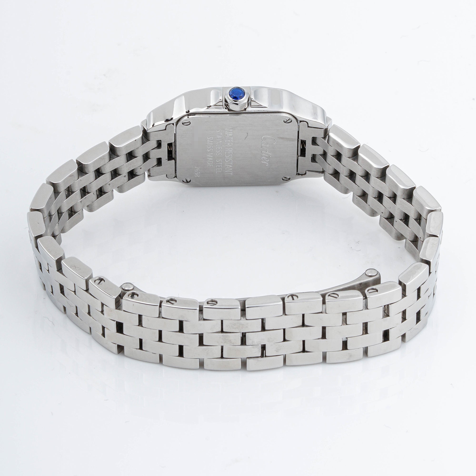 Cartier Santos Demoiselle 20x28 mm Stainless Steel 2698 Off-White Dial | Roman Numerals hour markers, Smooth bezel