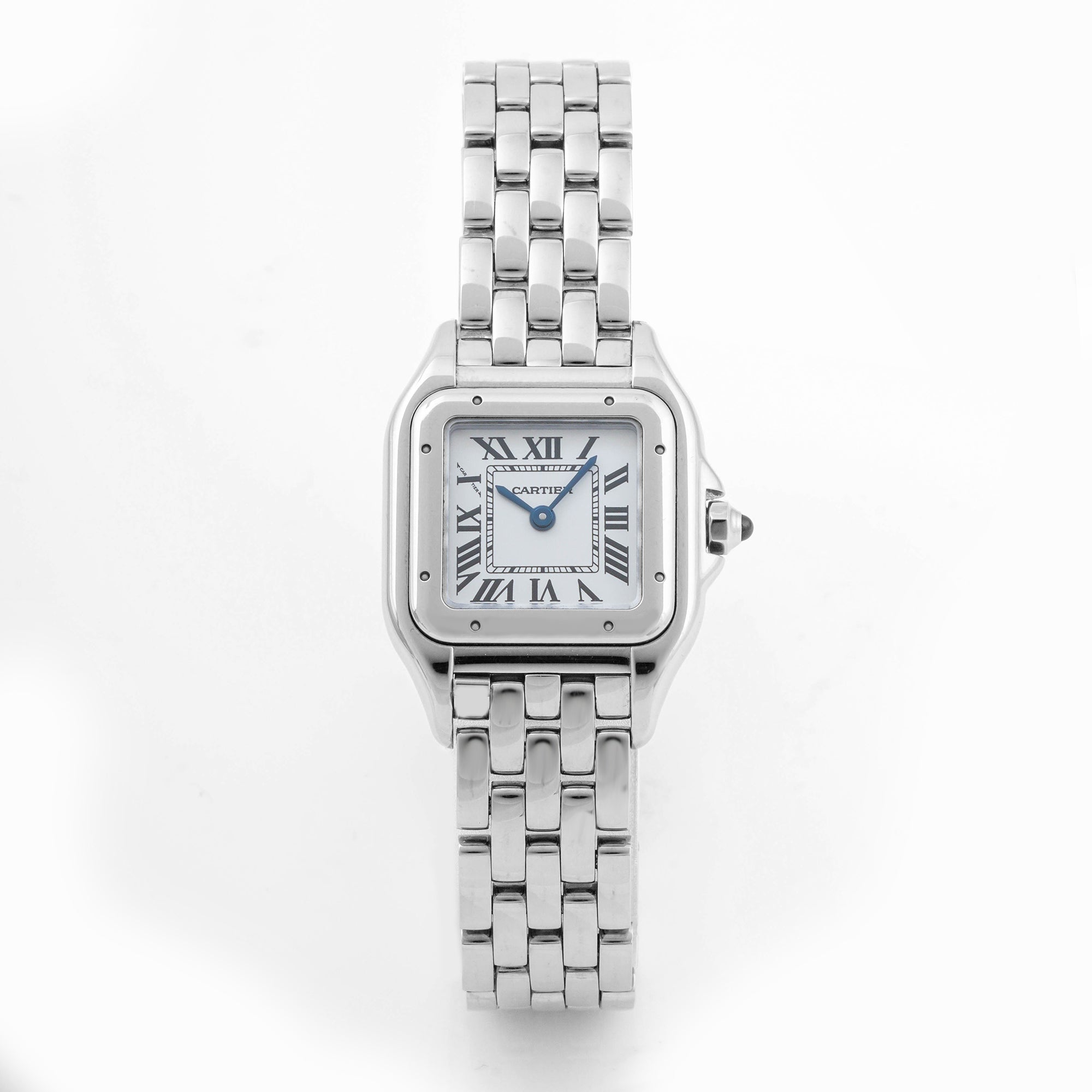 Cartier Panthère 23x30 mm Stainless Steel 4022 Off-White Dial | Roman Numerals hour markers, Smooth bezel