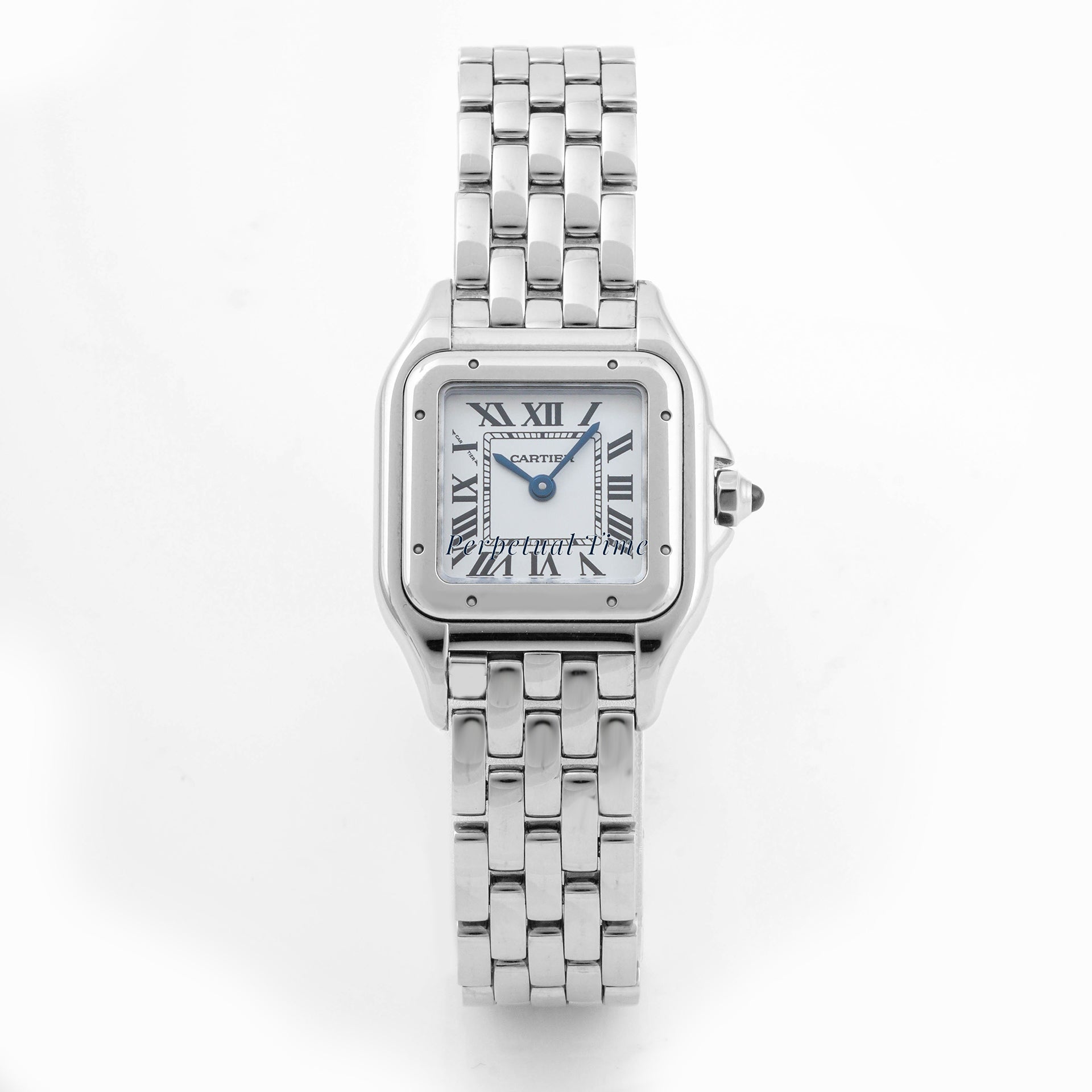Cartier Panthère 23x30 mm Stainless Steel 4022 Off-White Dial | Roman Numerals hour markers, Smooth bezel