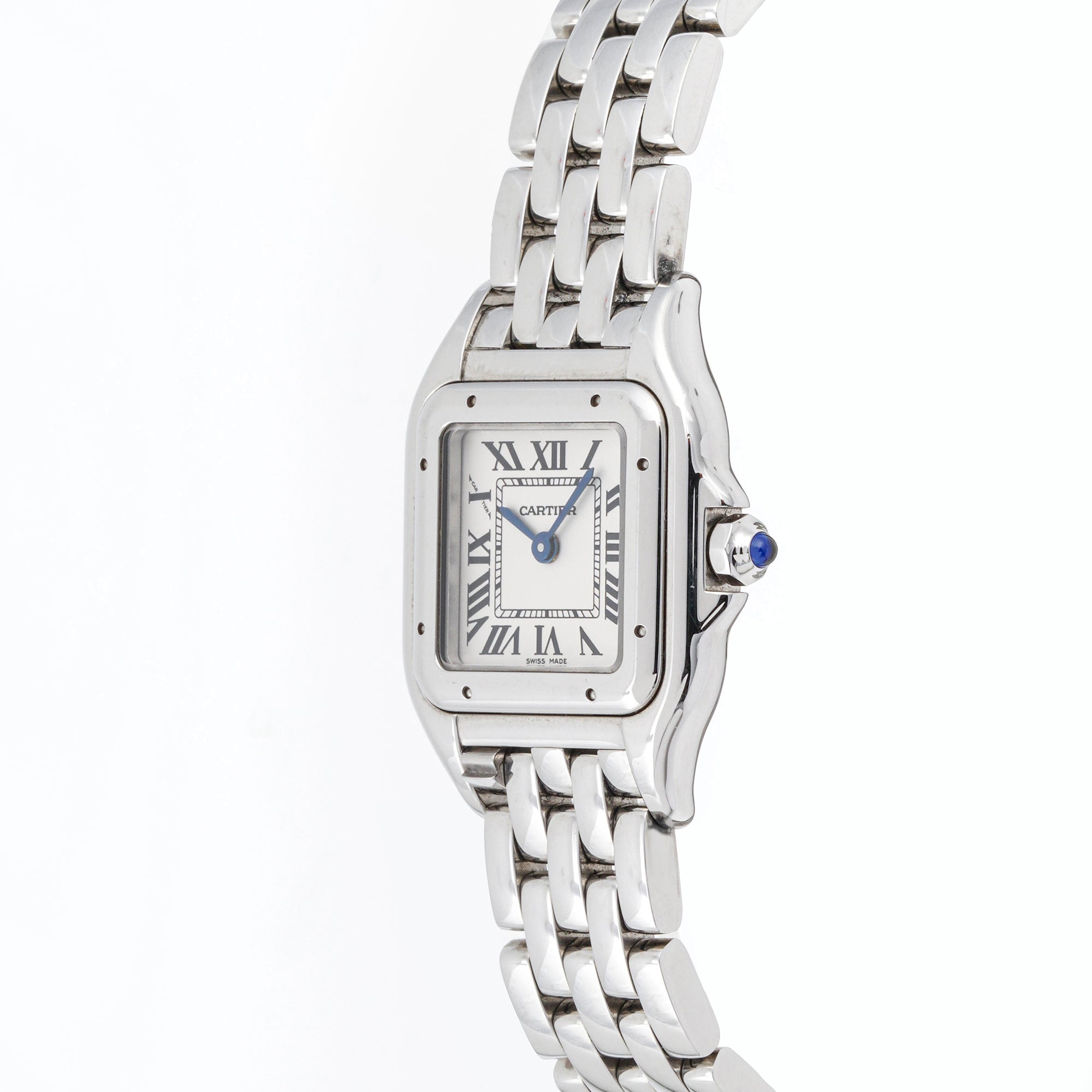 Cartier Panthère 23x30 mm Stainless Steel 4022 Off-White Dial | Roman Numerals hour markers, Smooth bezel