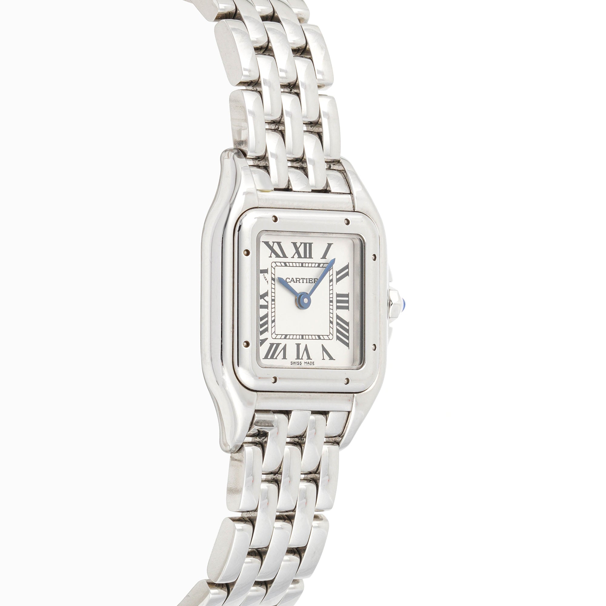Cartier Panthère 23x30 mm Stainless Steel 4022 Off-White Dial | Roman Numerals hour markers, Smooth bezel
