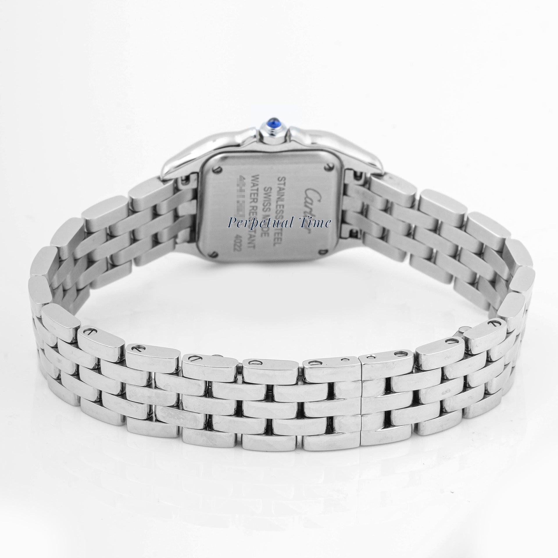 Cartier Panthère 23x30 mm Stainless Steel 4022 Off-White Dial | Roman Numerals hour markers, Smooth bezel