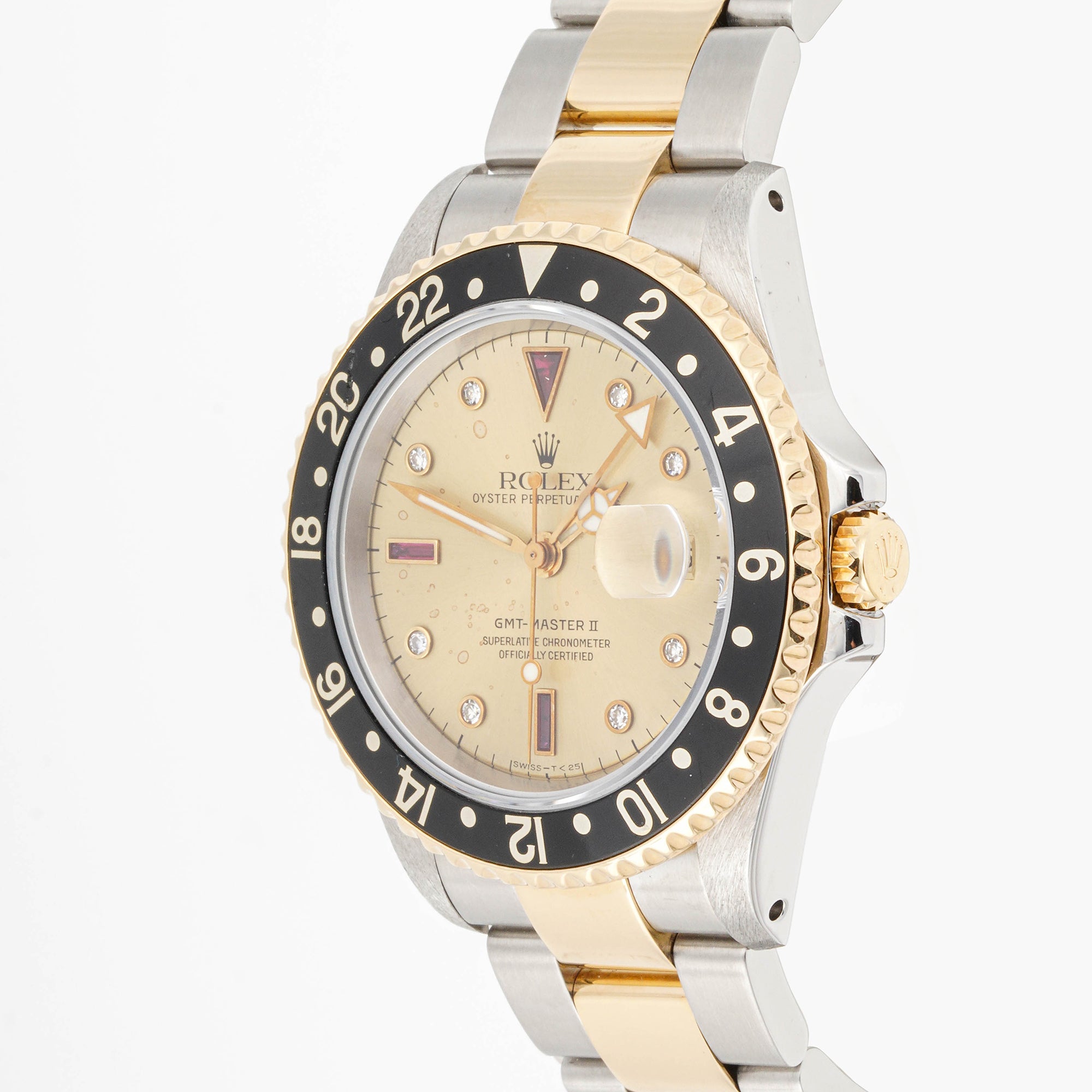 Rolex GMT-Master II 40mm Stainless Steel & Yellow Gold 16713 Champagne Dial |