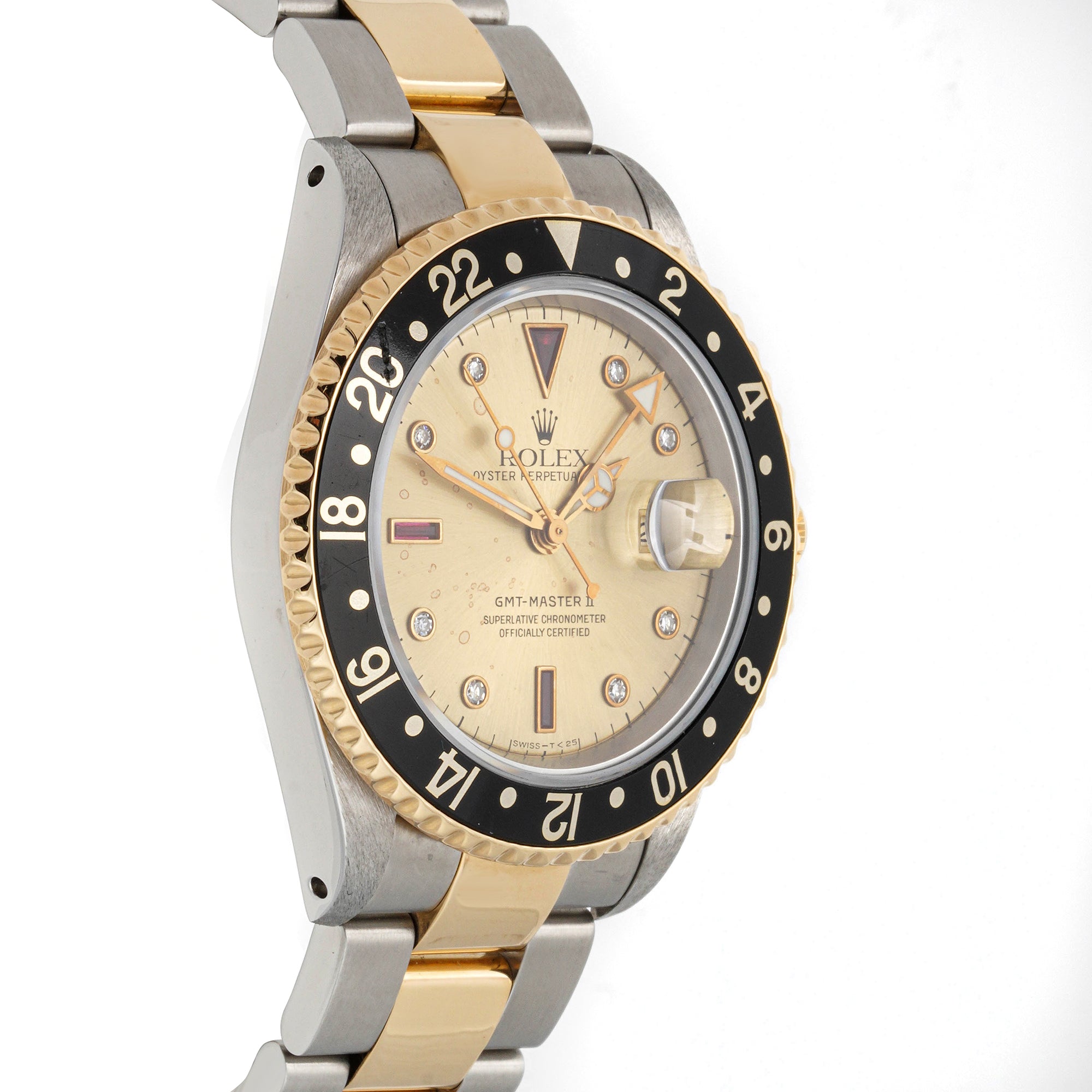 Rolex GMT-Master II 40mm Stainless Steel & Yellow Gold 16713 Champagne Dial |