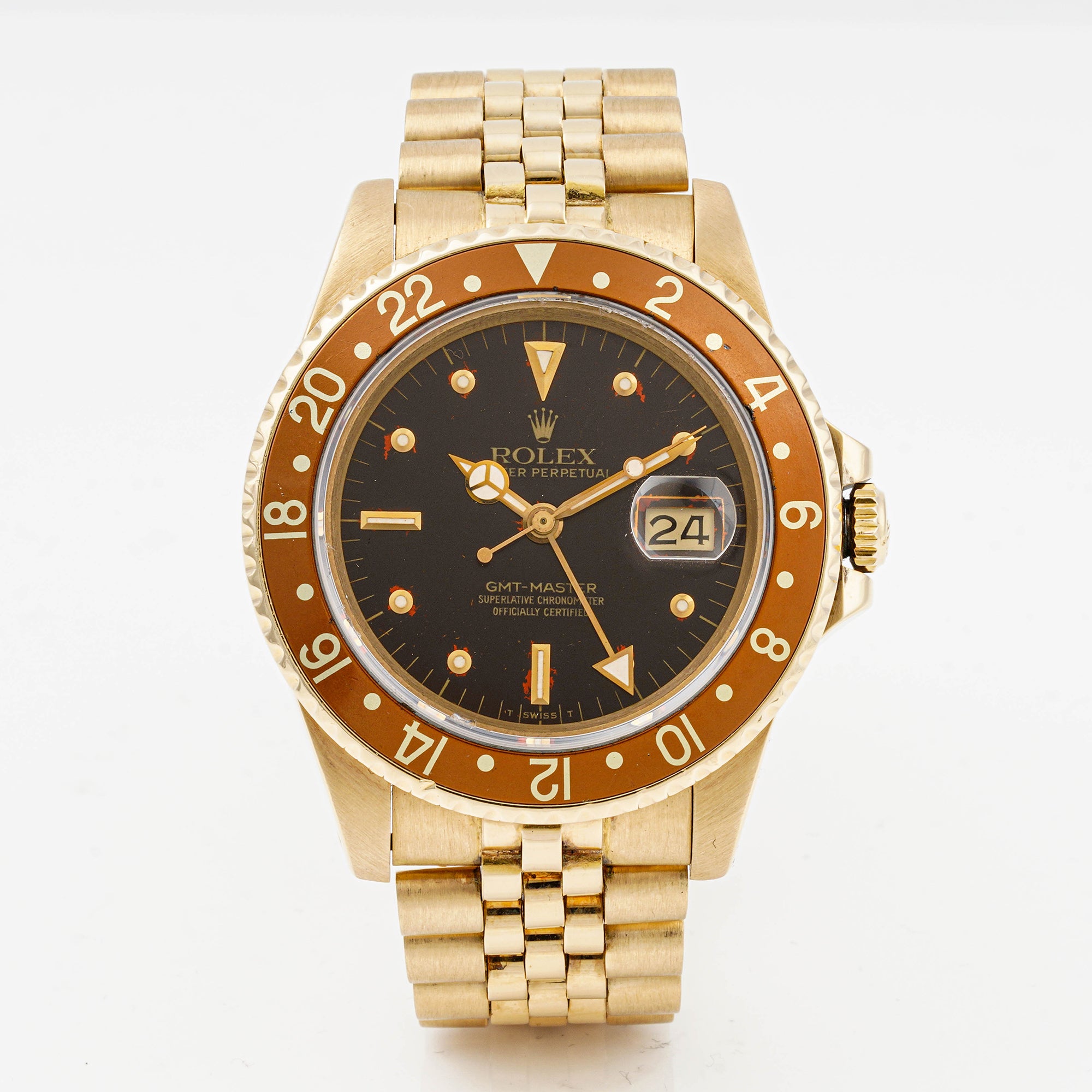 Rolex GMT-Master II 40 mm Yellow Gold & Stainless Steel 16718 Brown Dial |