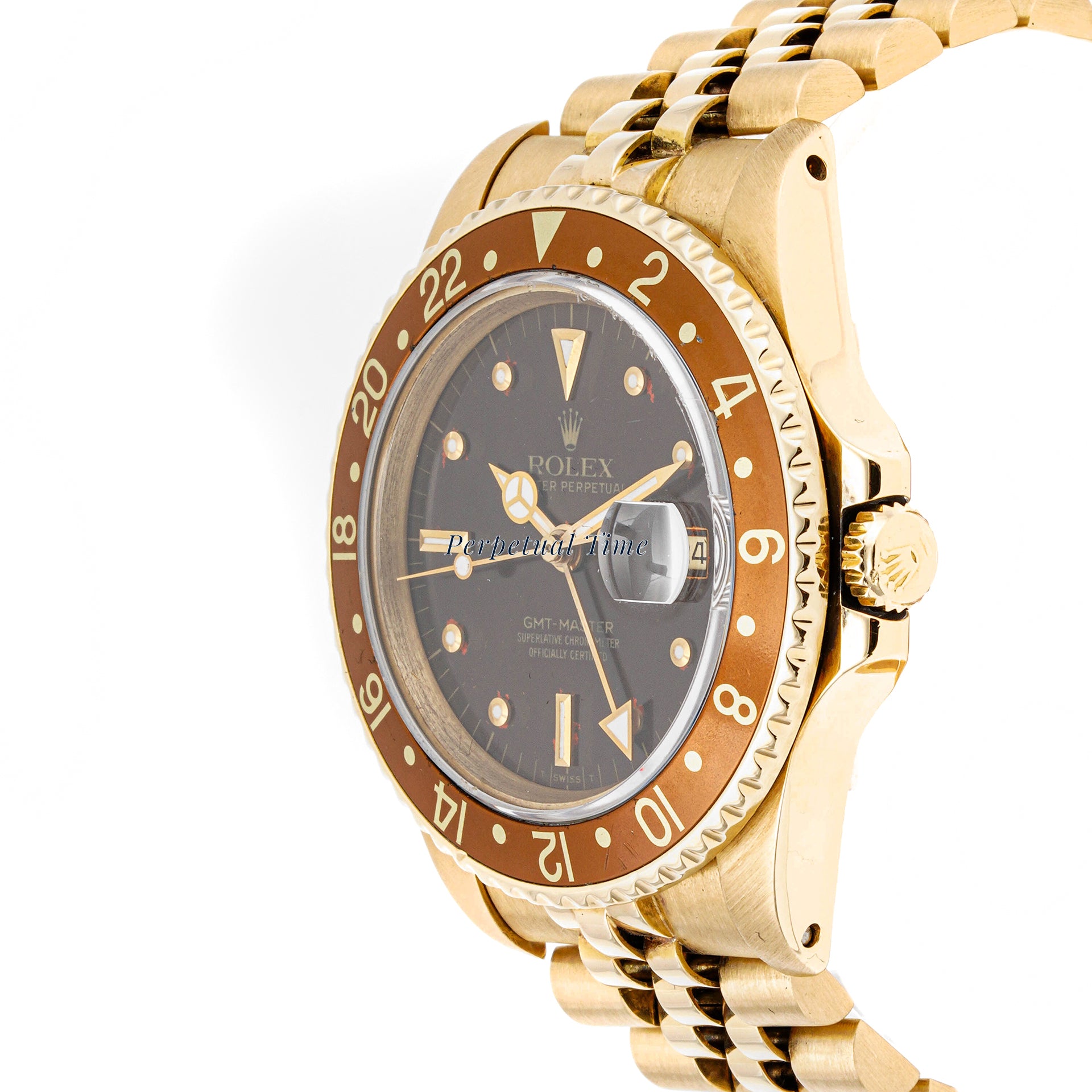 Rolex GMT-Master II 40 mm “Rootbeer” Yellow Gold & Stainless Steel 16718 Brown Dial | Jubilee Band |