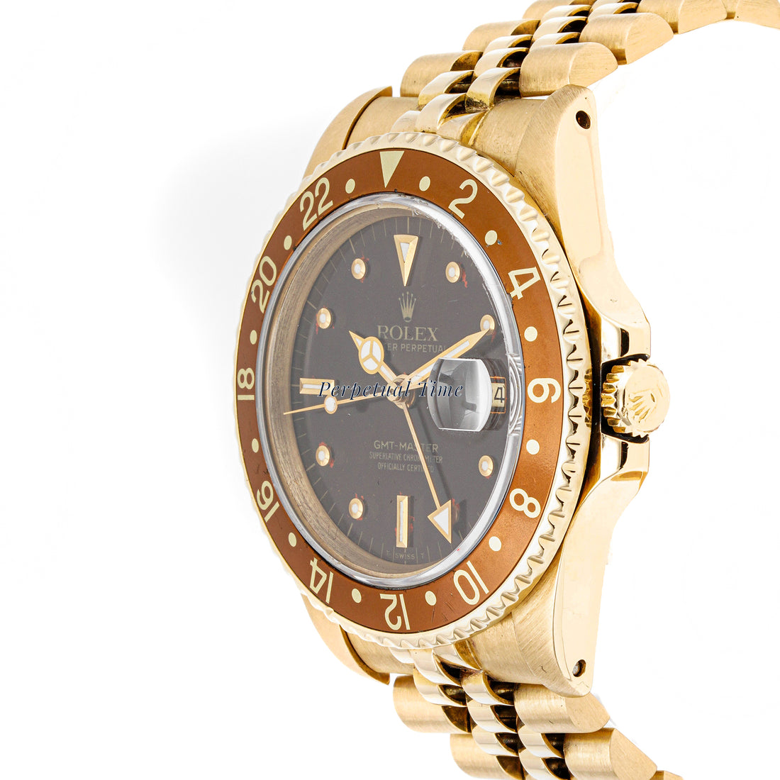 Rolex GMT-Master II 40 mm “Rootbeer” Yellow Gold & Stainless Steel 16718 Brown Dial | Jubilee Band |
