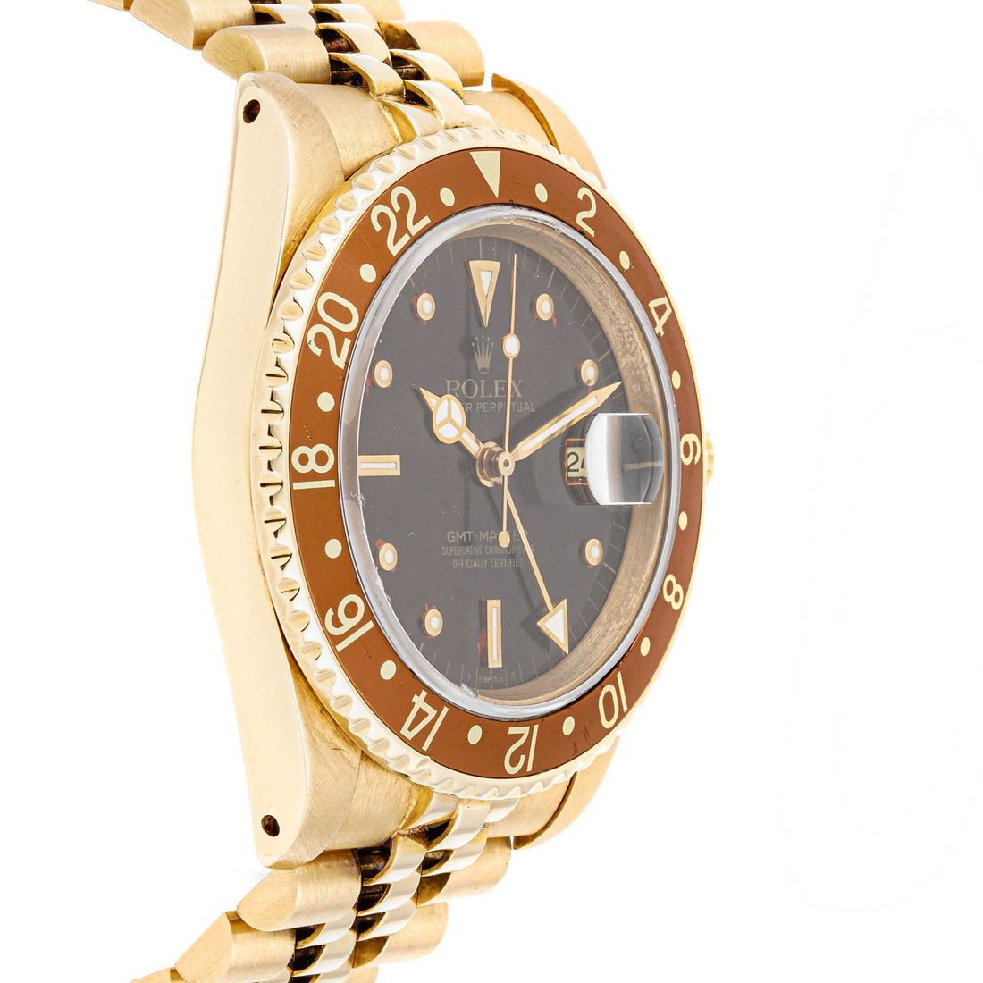 Rolex GMT-Master II 40 mm Yellow Gold & Stainless Steel 16718 Brown Dial |