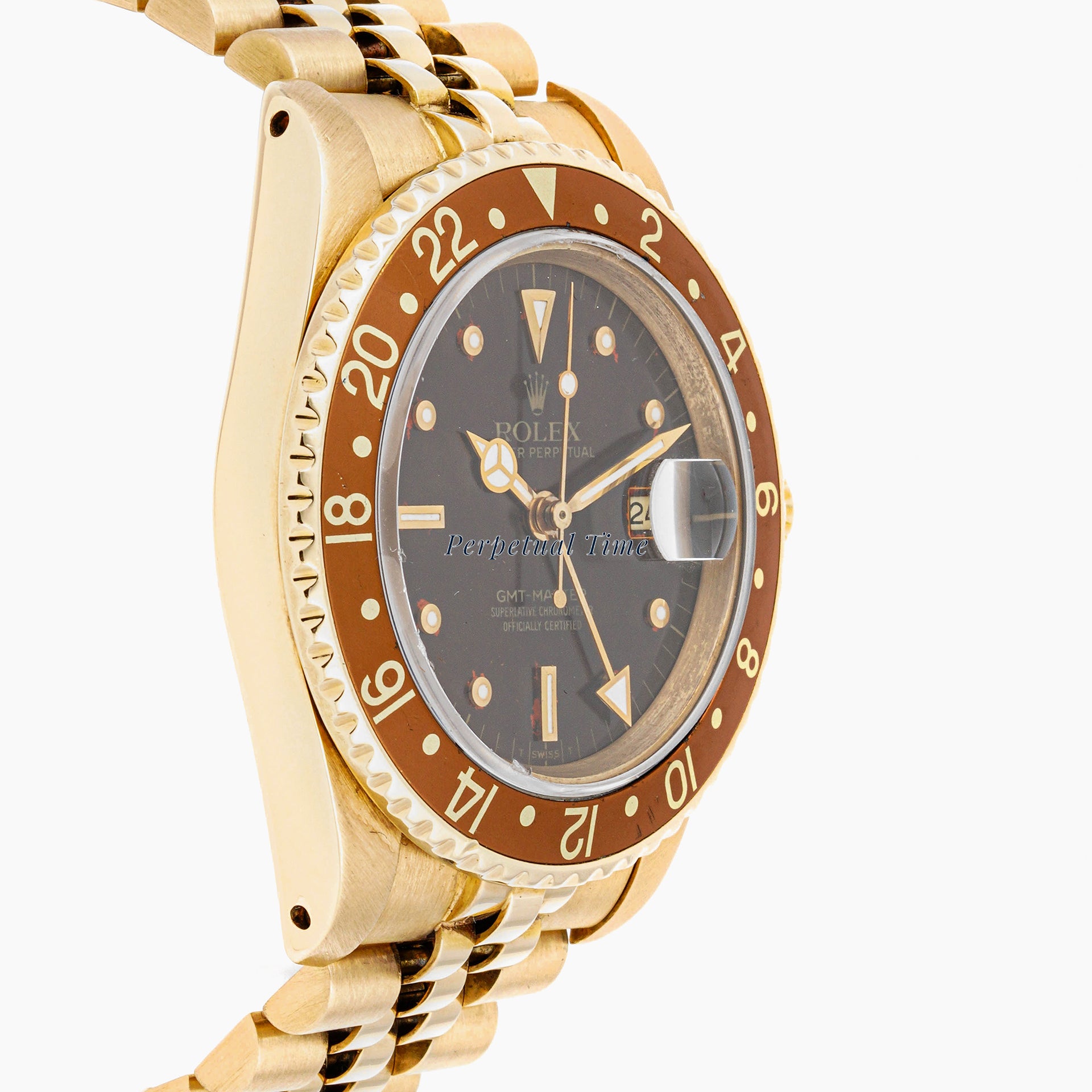 Rolex GMT-Master II 40 mm “Rootbeer” Yellow Gold & Stainless Steel 16718 Brown Dial | Jubilee Band |