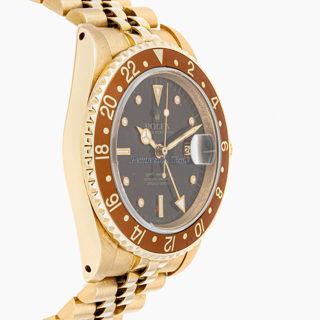 Rolex GMT-Master II 40 mm “Rootbeer” Yellow Gold & Stainless Steel 16718 Brown Dial | Jubilee Band |