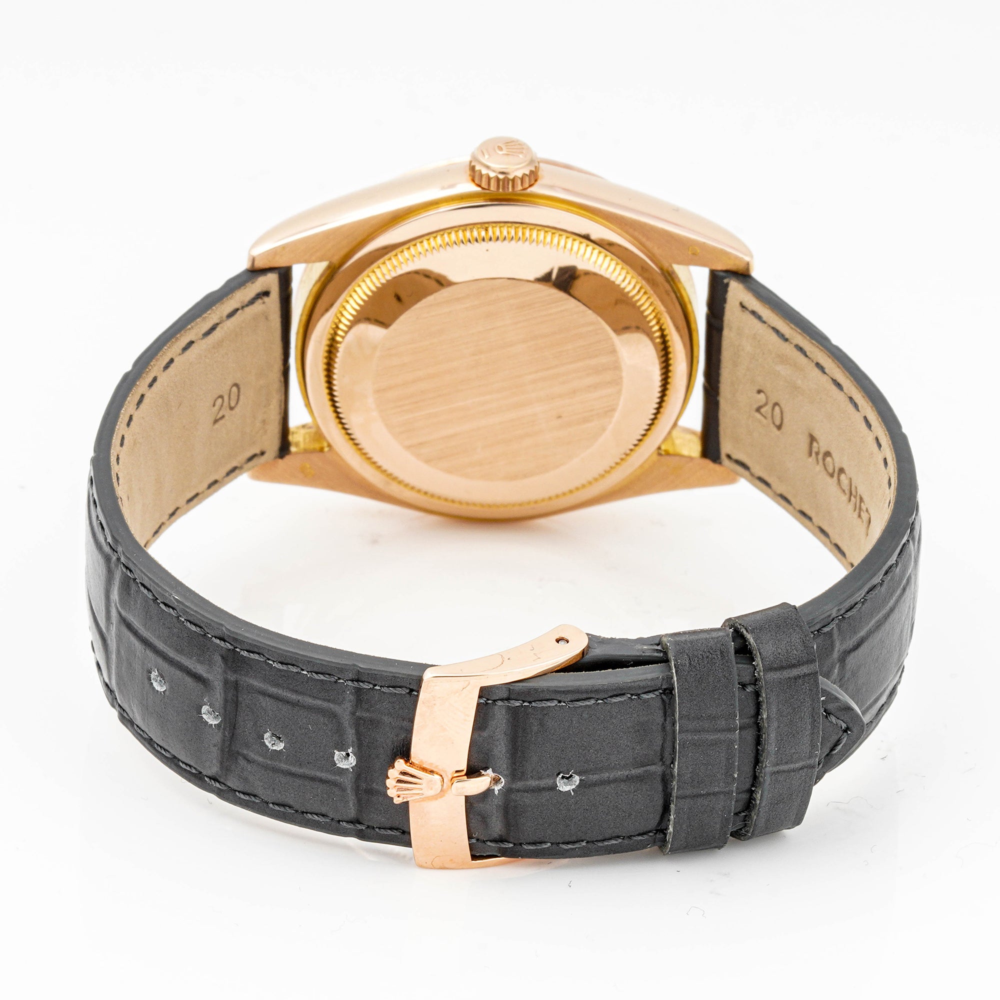 Rolex Day-Date 36 mm Rose Gold 118235 Slate Dial | Roman Numerals hour markers, Fluted bezel