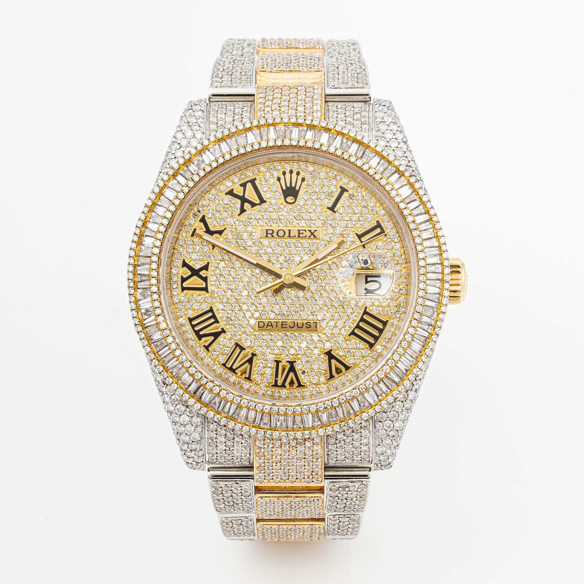 Rolex Datejust  41mm Stainless Steel & Yellow Gold 126333 Pave Diamond  Dial | Roman Numerals hour markers | Full Pave Diamond