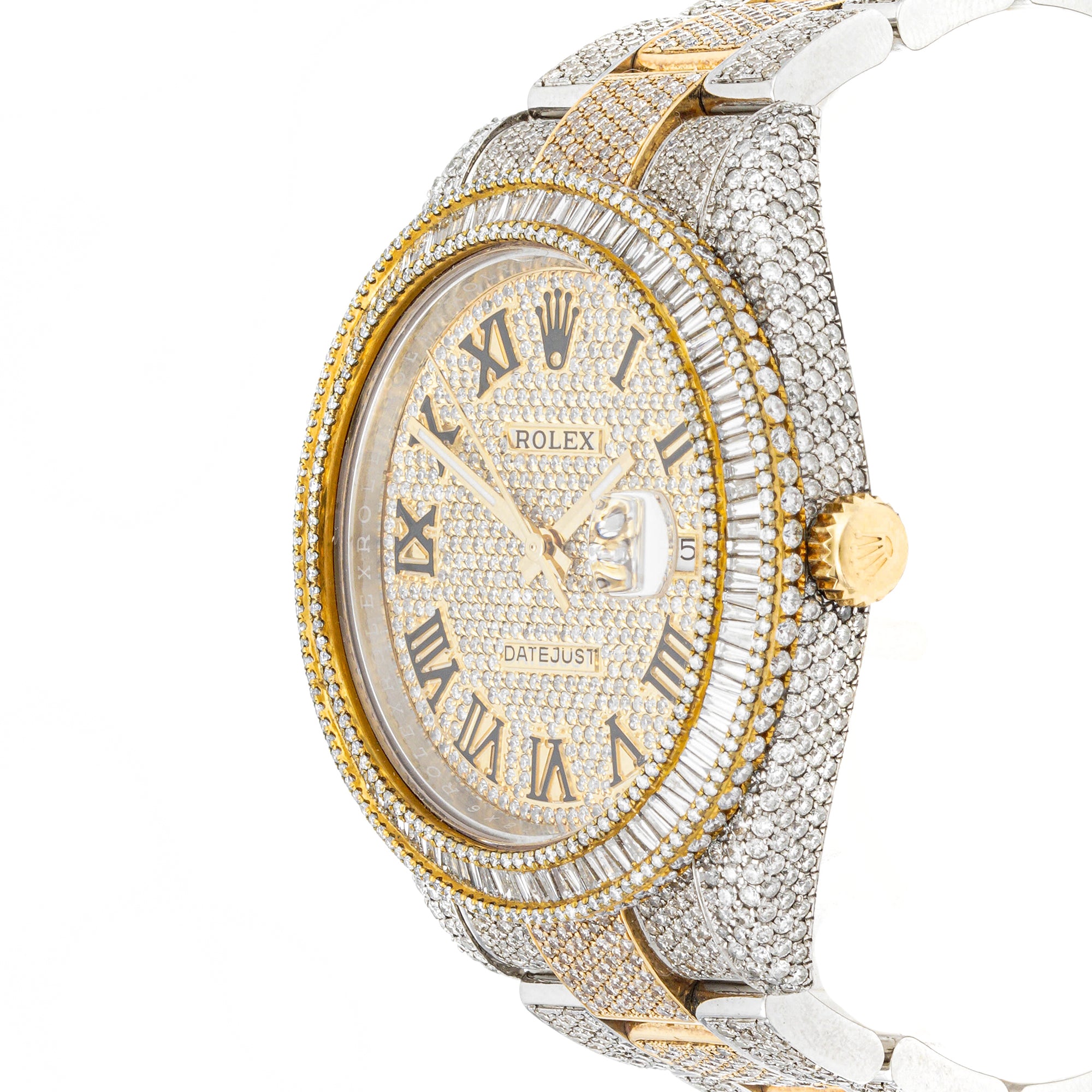 Rolex Datejust  41mm Stainless Steel & Yellow Gold 126333 Pave Diamond  Dial | Roman Numerals hour markers | Full Pave Diamond