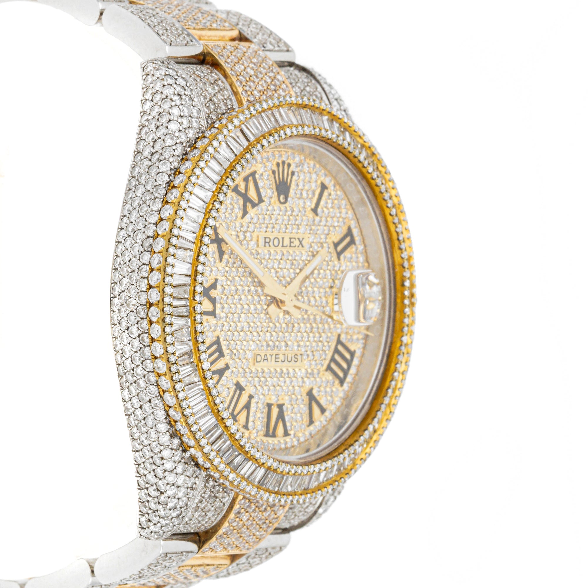 Rolex Datejust  41mm Stainless Steel & Yellow Gold 126333 Pave Diamond  Dial | Roman Numerals hour markers | Full Pave Diamond