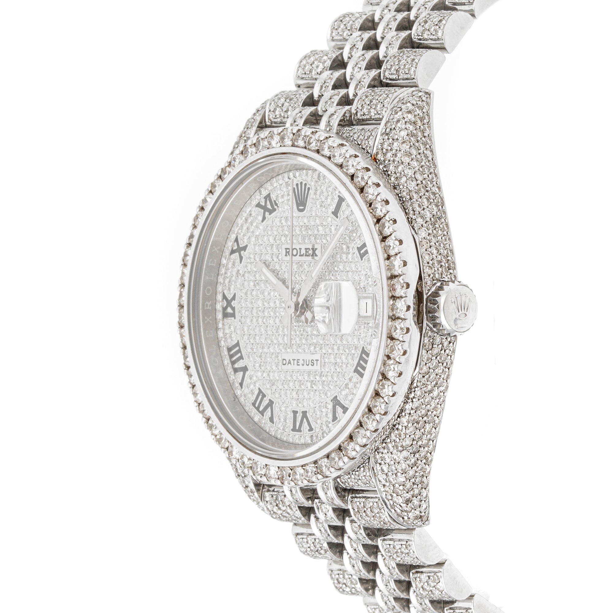 Rolex Datejust  41mm Stainless Steel 126300 Pave Diamond  Dial | Roman Numerals hour markers | Full Pave Diamond