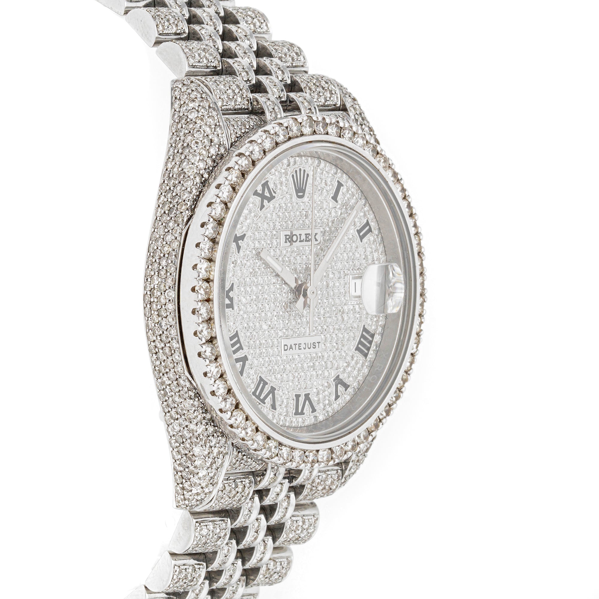 Rolex Datejust  41mm Stainless Steel 126300 Pave Diamond  Dial | Roman Numerals hour markers | Full Pave Diamond