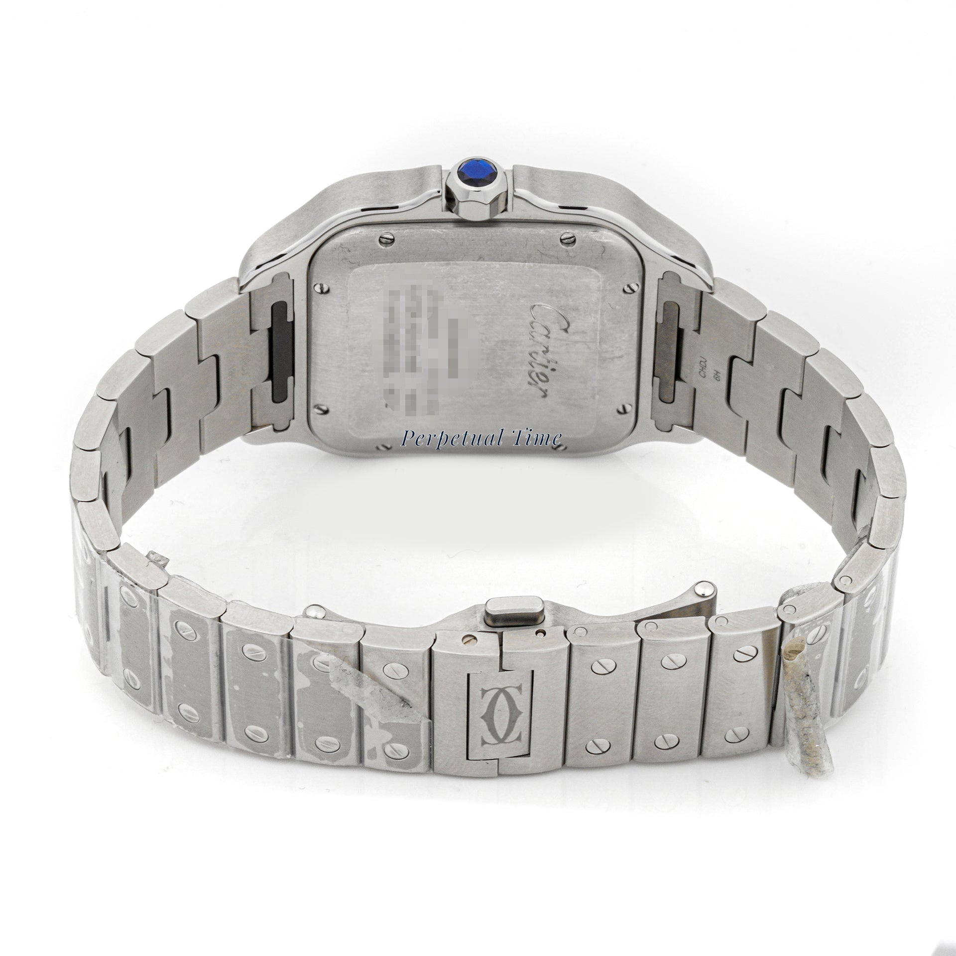 Cartier Santos 38 mm Stainless Steel 4072 Brown Dial | Roman Numerals hour markers, Smooth bezel