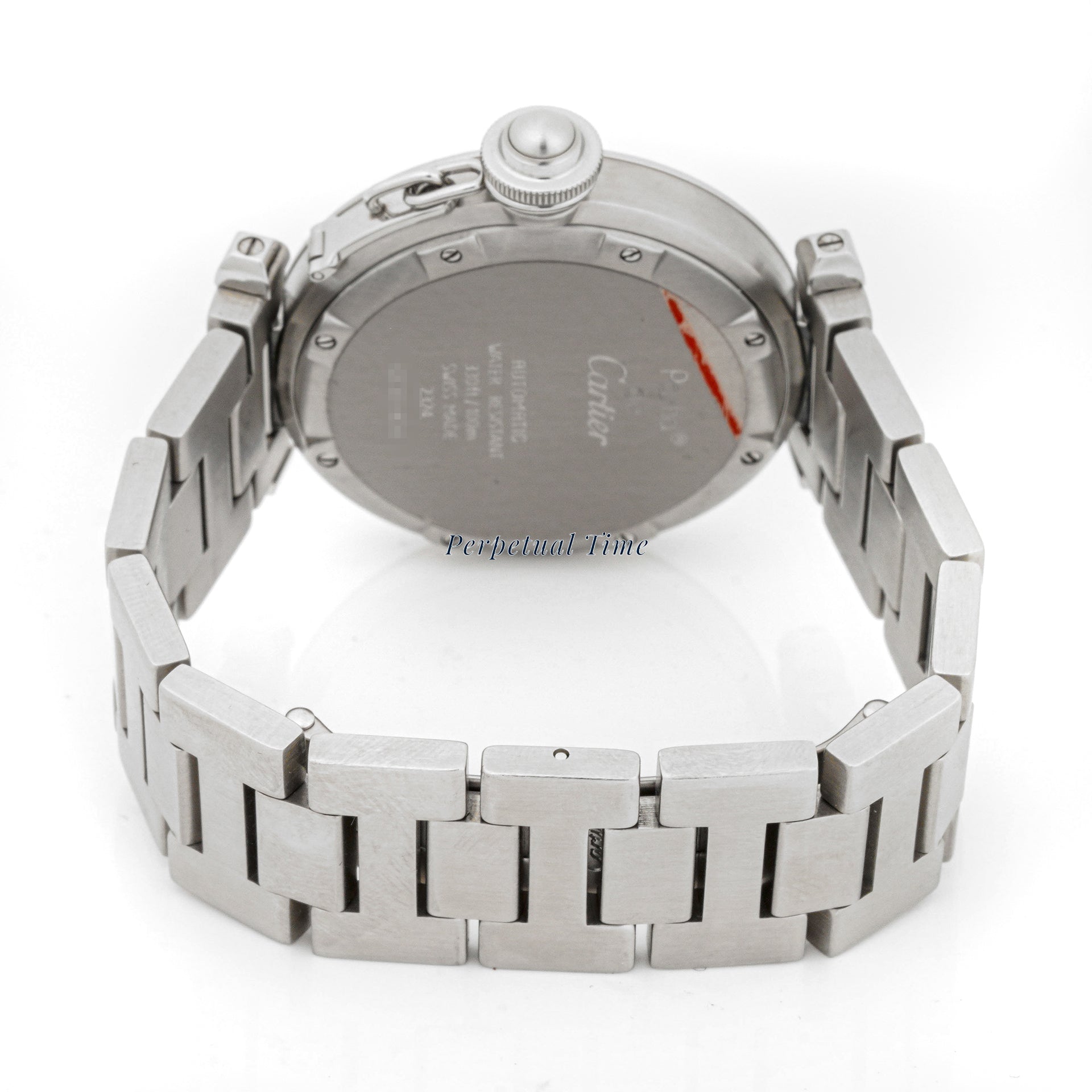 Cartier Pasha 35 mm Stainless Steel 2324 Pink Dial | Arabic Numerals hour markers
