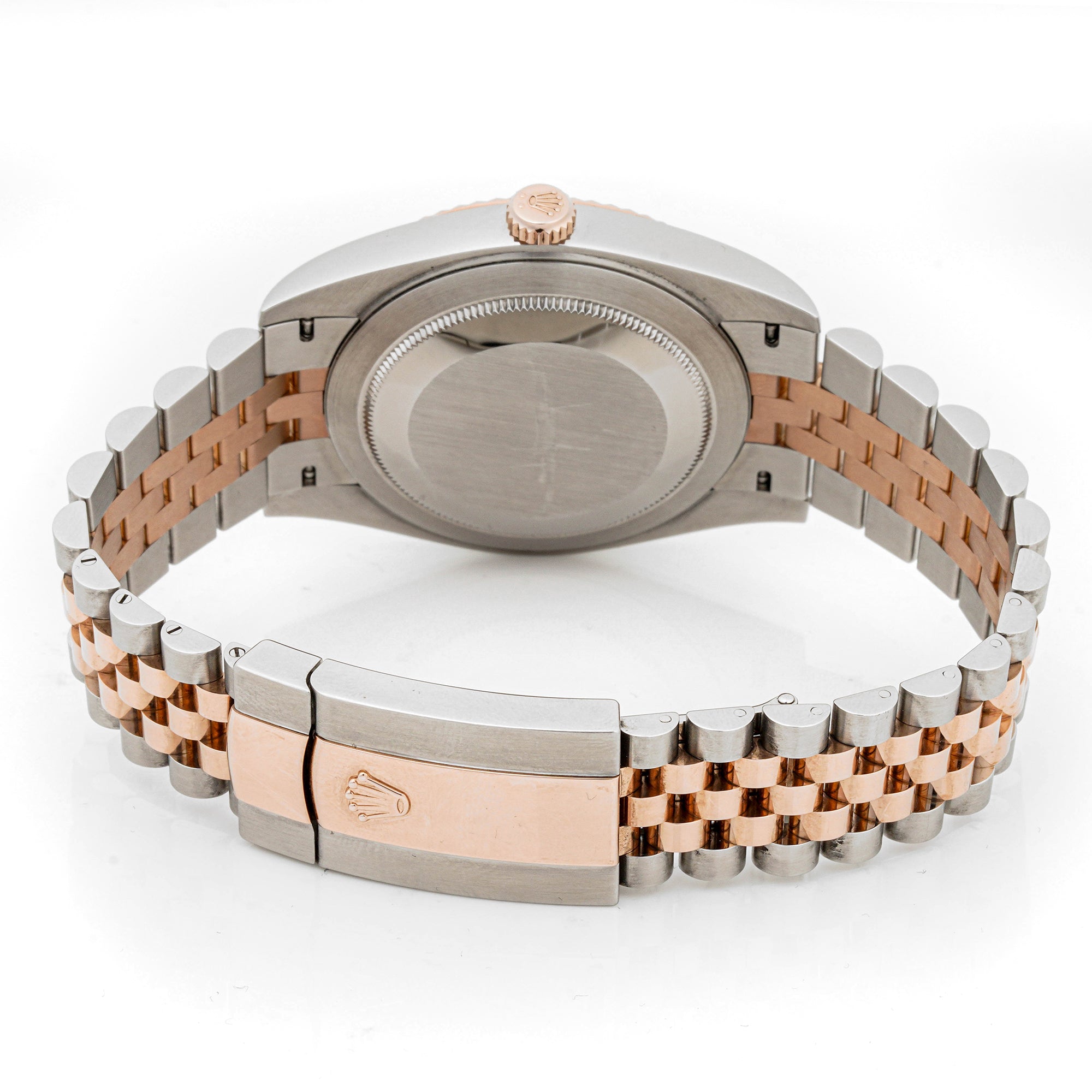 Rolex Datejust  41mm Stainless Steel & Rose Gold 126331 Wimbledon Rhodium Dial | Roman Numerals hour markers, Fluted bezel