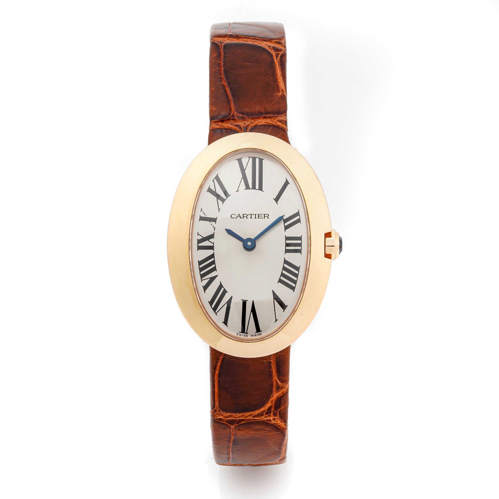 Cartier Baignoire 23 x 31 mm Rose Gold 3064 Silver Dial | Roman Numerals hour markers,
