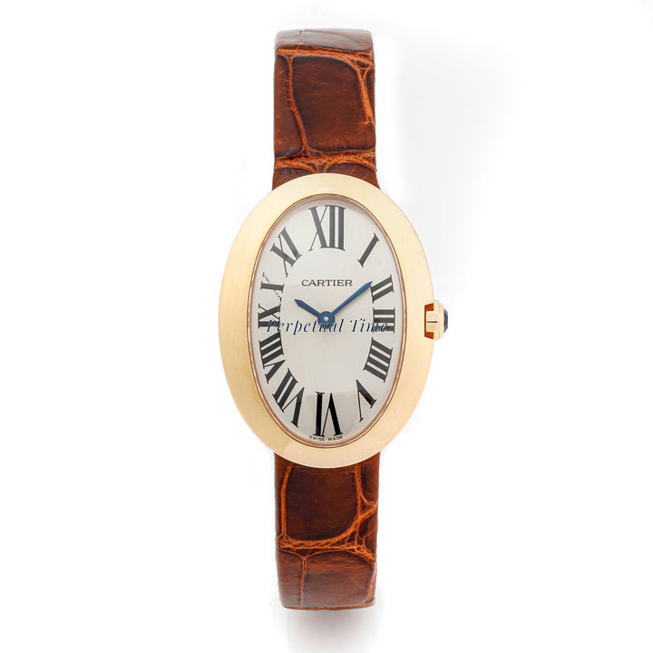 Cartier Baignoire 23 x 31 mm Rose Gold 3064 Silver Dial | Roman Numerals hour markers,