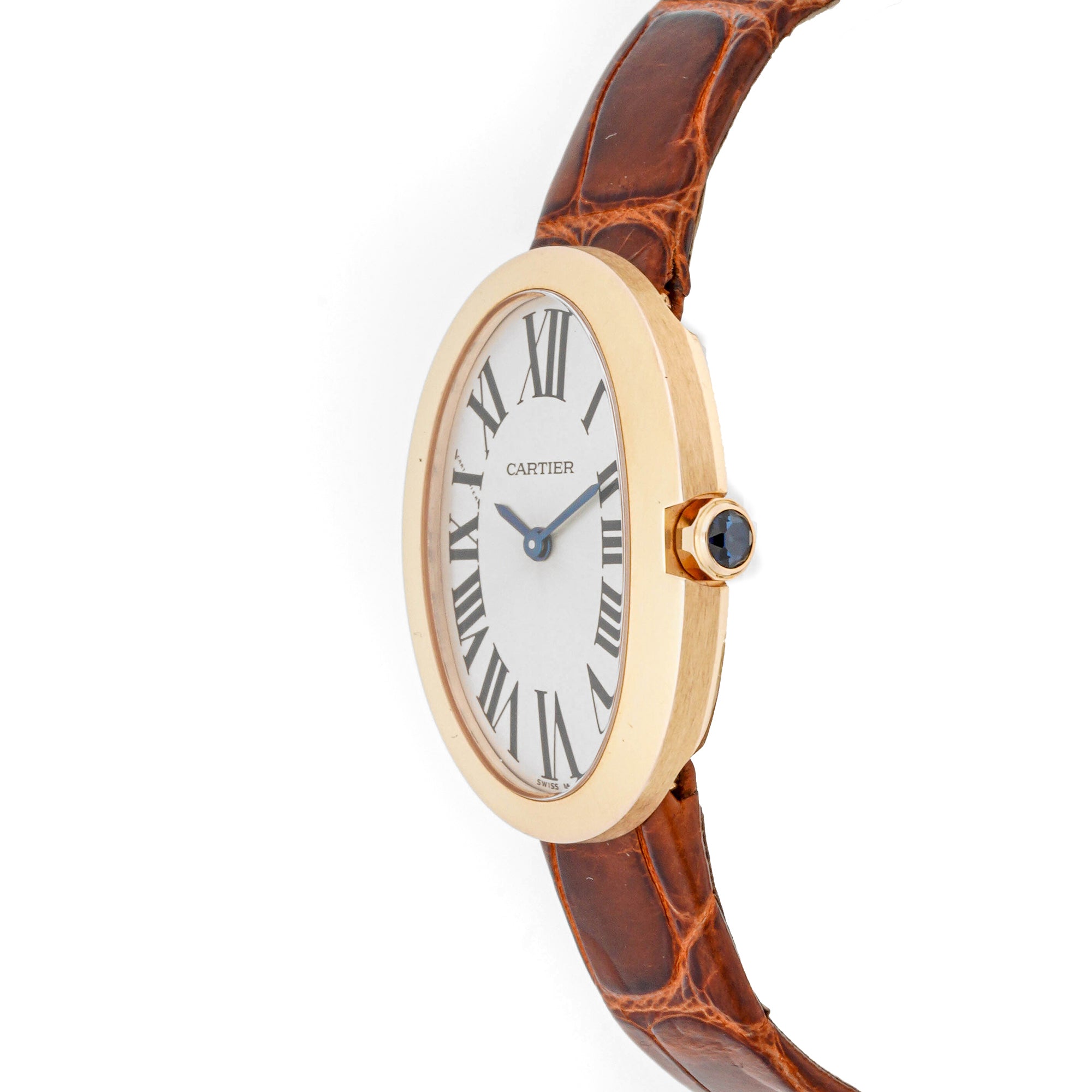 Cartier Baignoire 23 x 31 mm Rose Gold 3064 Silver Dial | Roman Numerals hour markers,