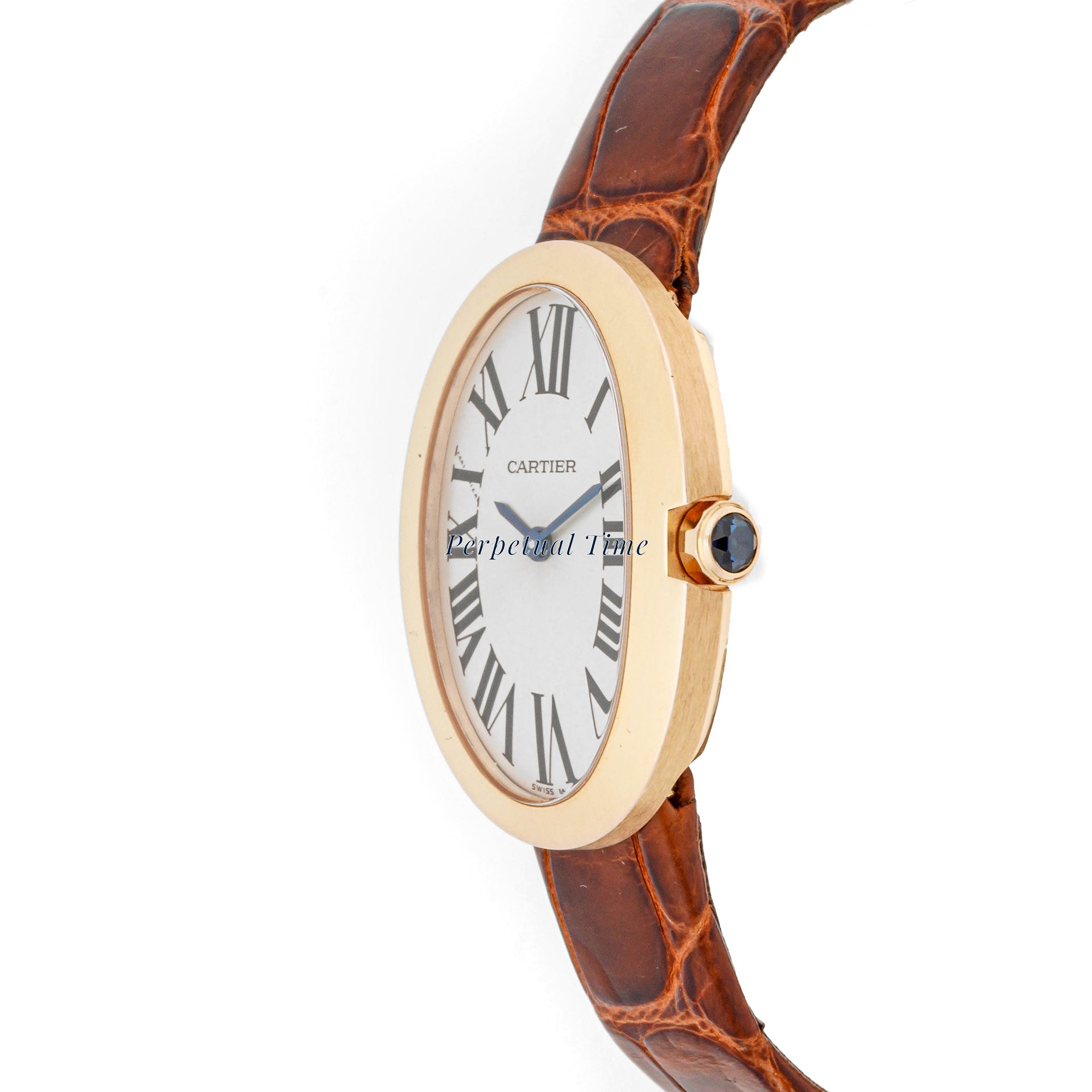 Cartier Baignoire 23 x 31 mm Rose Gold 3064 Silver Dial | Roman Numerals hour markers,
