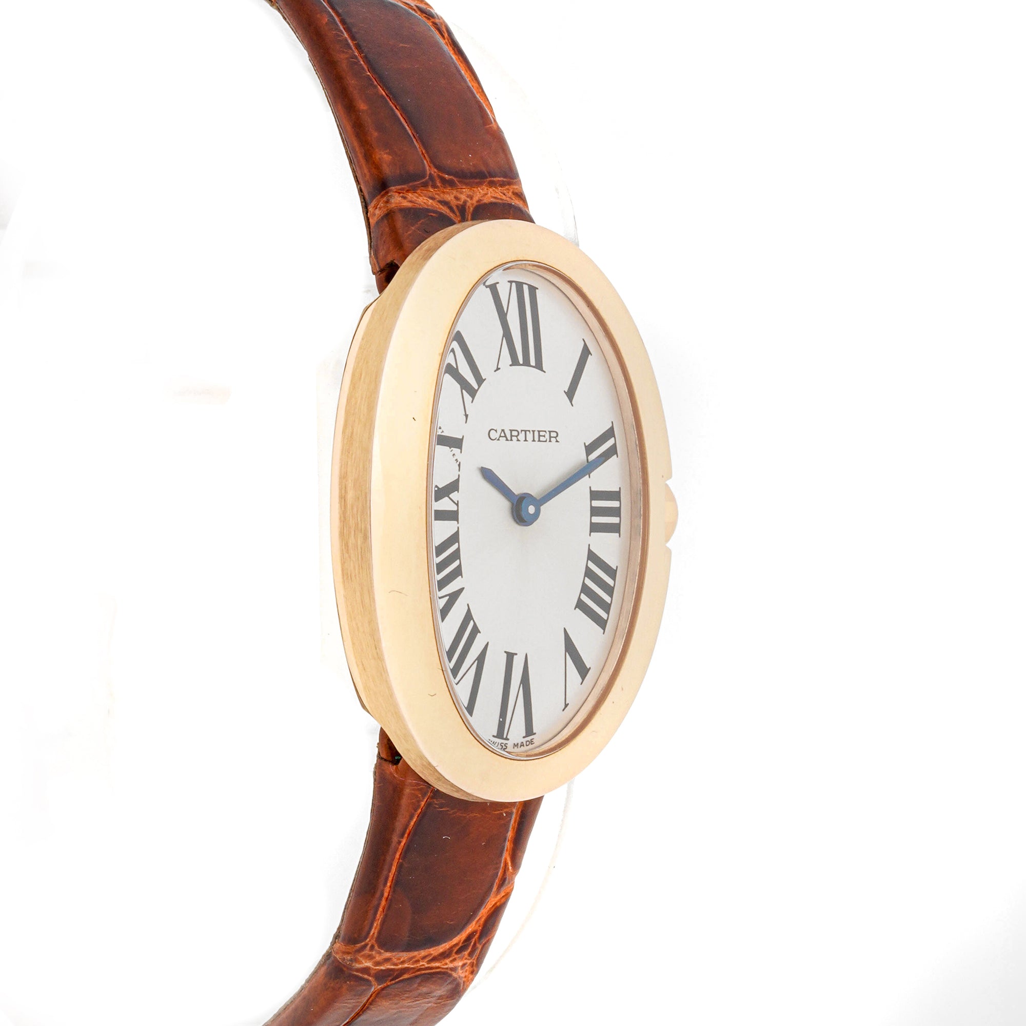 Cartier Baignoire 23 x 31 mm Rose Gold 3064 Silver Dial | Roman Numerals hour markers,