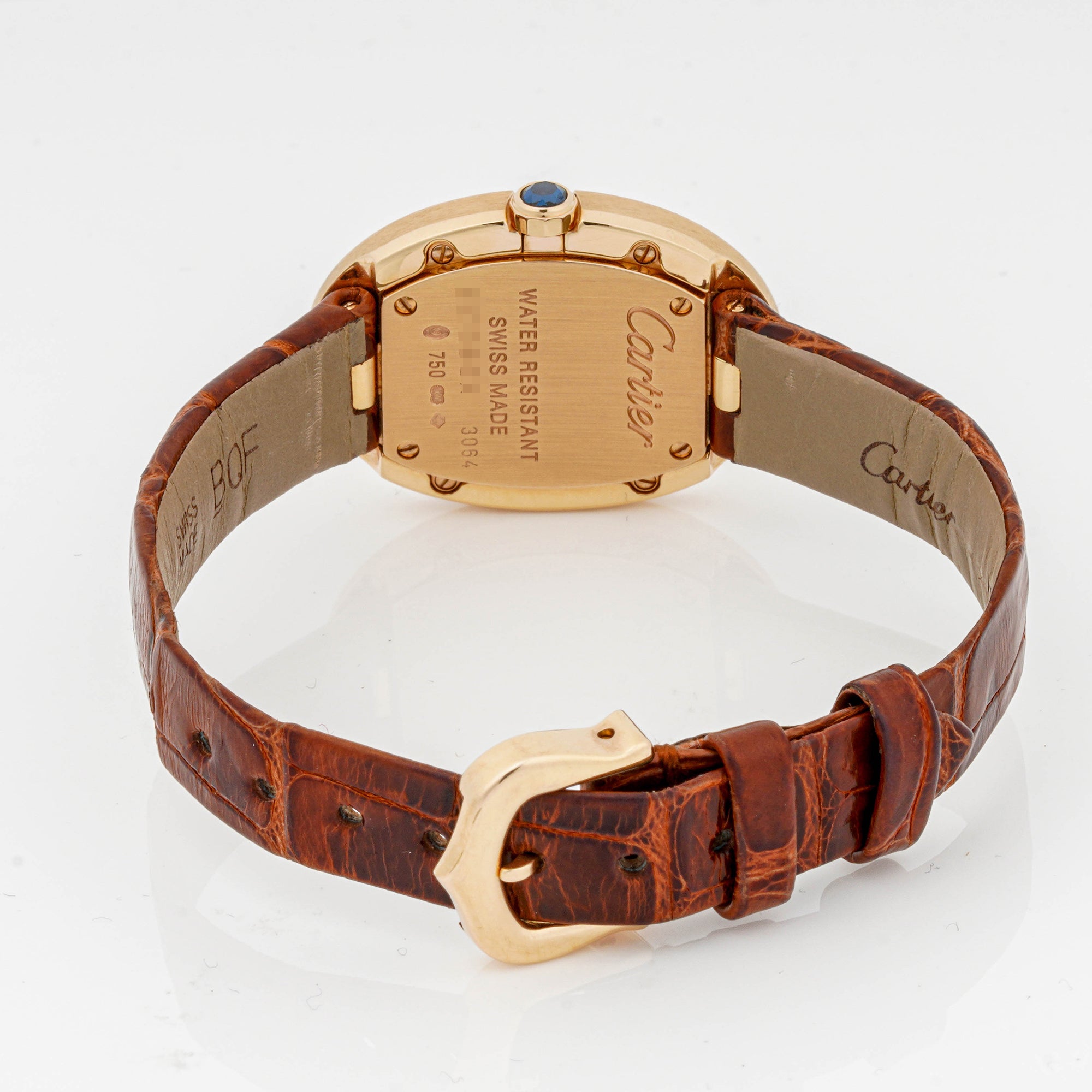 Cartier Baignoire 23 x 31 mm Rose Gold 3064 Silver Dial | Roman Numerals hour markers,