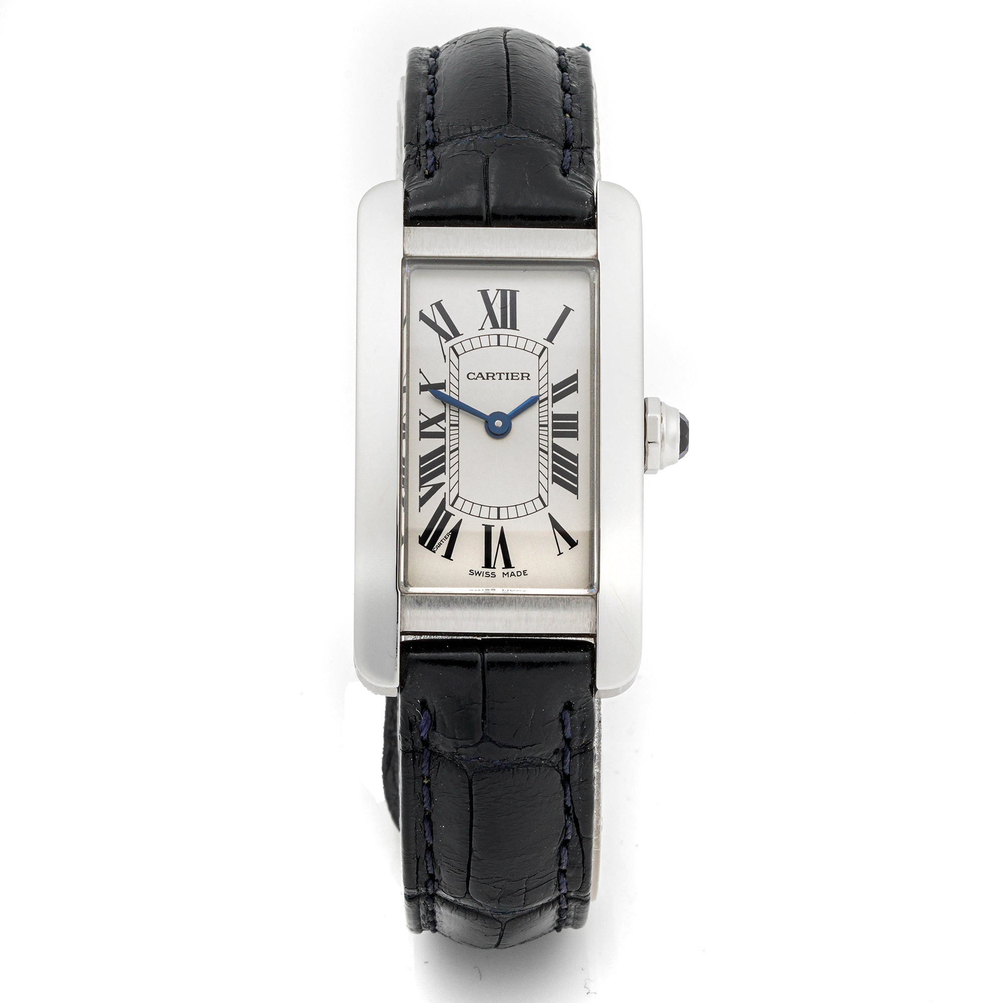 Cartier Tank Américaine 20 x 25 mm Stainless Steel 3970 Silver Dial | Roman Numerals hour markers